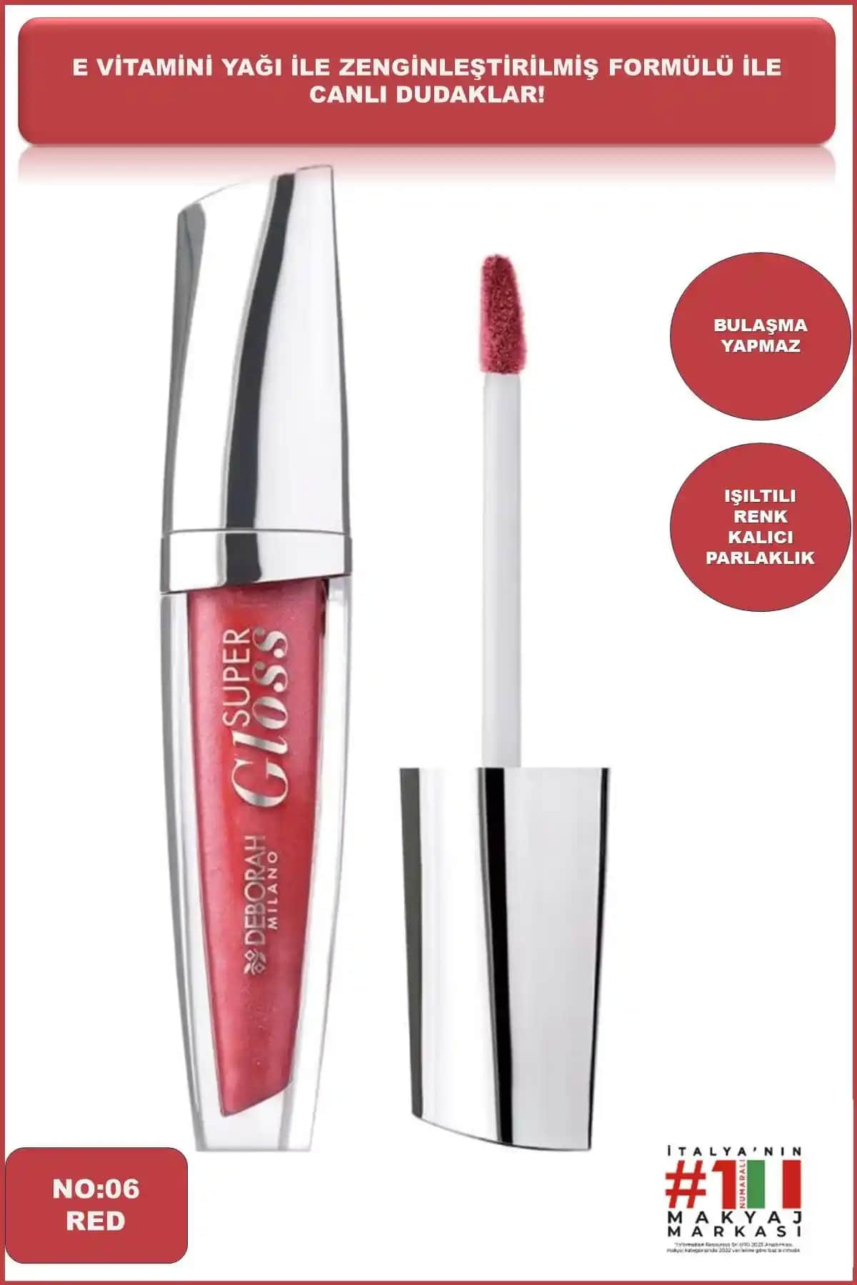 Deborah Milano Kırmızı No: 06 ve Milano Pearly Cherry No: 04 Lip Glosslerinin Karşılaştırması