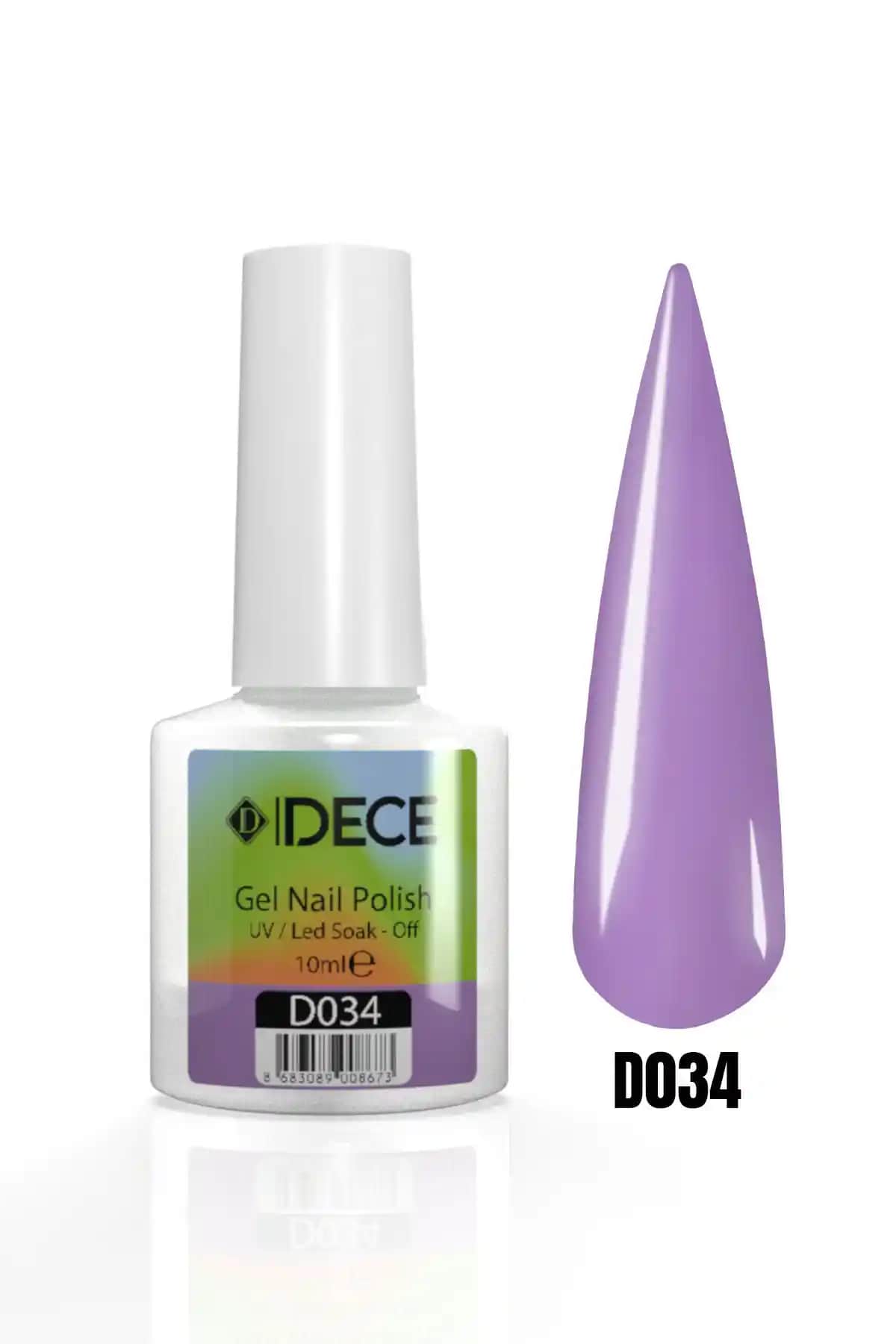 Dece Kalıcı Oje UV Led D034 10ml - Uzun Süre Dayanıklı ve Parlak Tırnak Bakım Ürünü