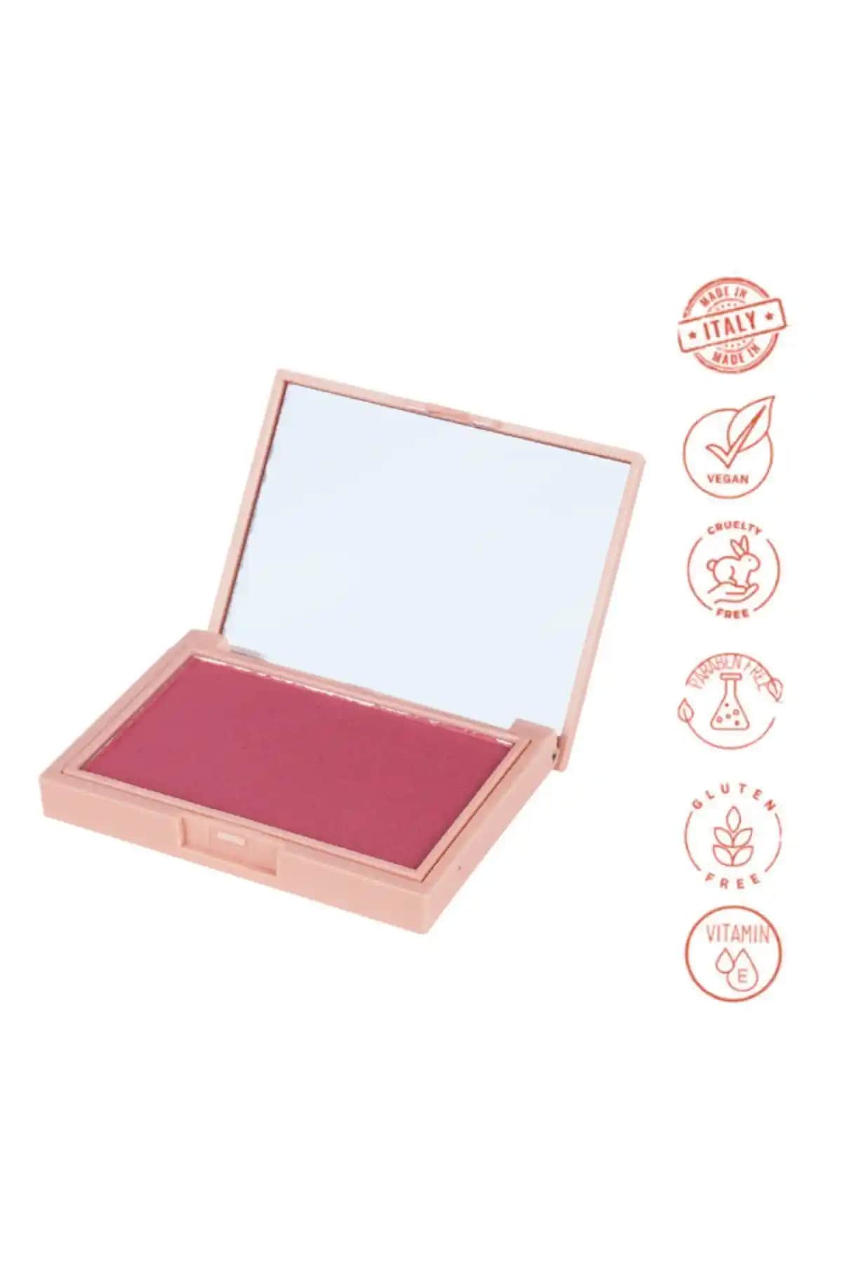 Dora Joy Işıltılı Toz Allık 03 Shine Kissed Powder Blush doğal ve kalıcı görünüm sağlar