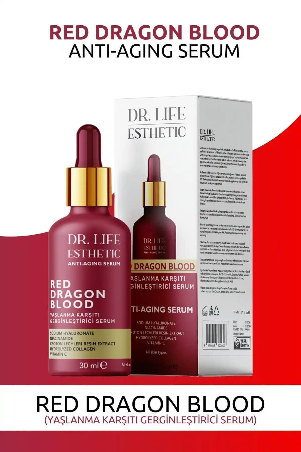 DR LIFE ESTHETIC Red Dragon Blood Yaşlanma Karşıtı Gerginleştirici Serum Özellikleri ve Kullanım Rehberi