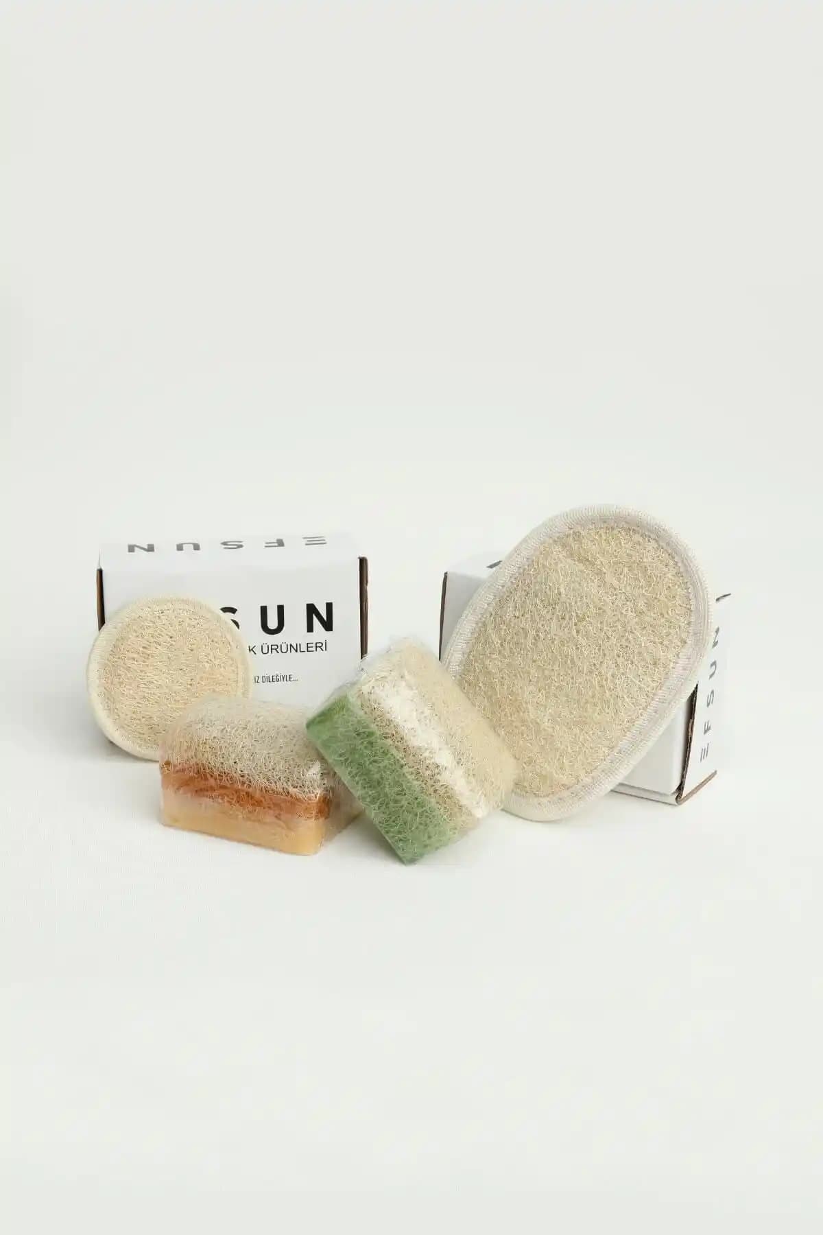 Efsun Premium Doğal Kabak Lifli Sabun Seti Cilt Temizliği ve Bakımı İçin Uygun