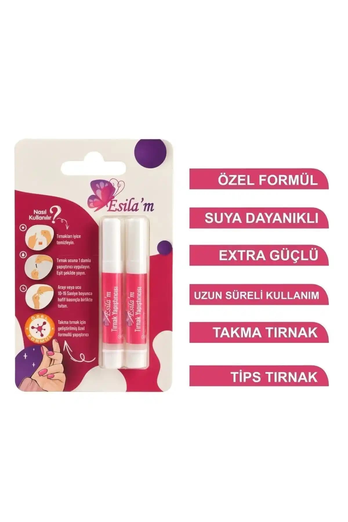 ESİLAM Tırnak Yapıştırıcı 2'li Paket Güçlü ve Uzun Süreli Tırnak Bakımı Çözümü
