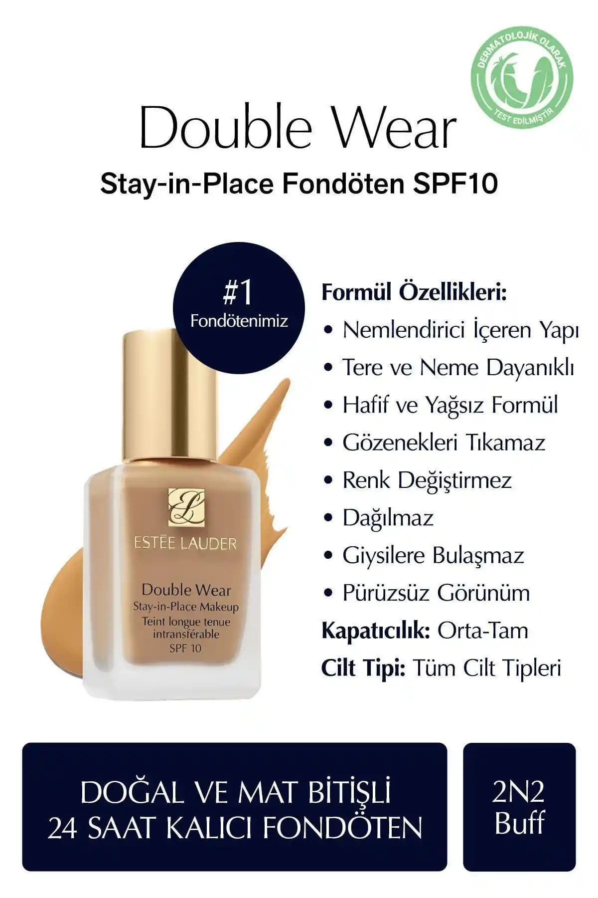 Estée Lauder Double Wear Stay-in-Place Fondöten: Uzun Süre Dayanıklı ve Doğal Mat Bitirişli