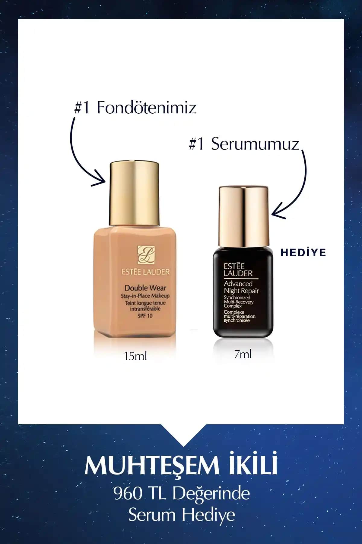 Estee Lauder Seyahat Boy Double Wear Fondöten: Uzun Süre Kalıcı, Suya Dayanıklı ve Doğal Görünüm