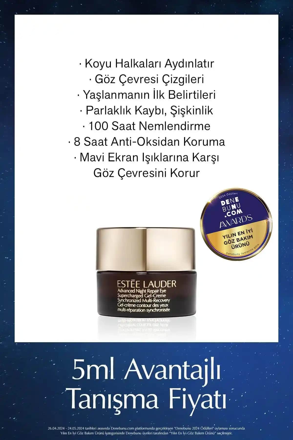 Estée Lauder Seyahat Boy Göz Kremi: Göz Çevresi İçin Etkili ve Kolay Kullanımlı Bakım Çözümü