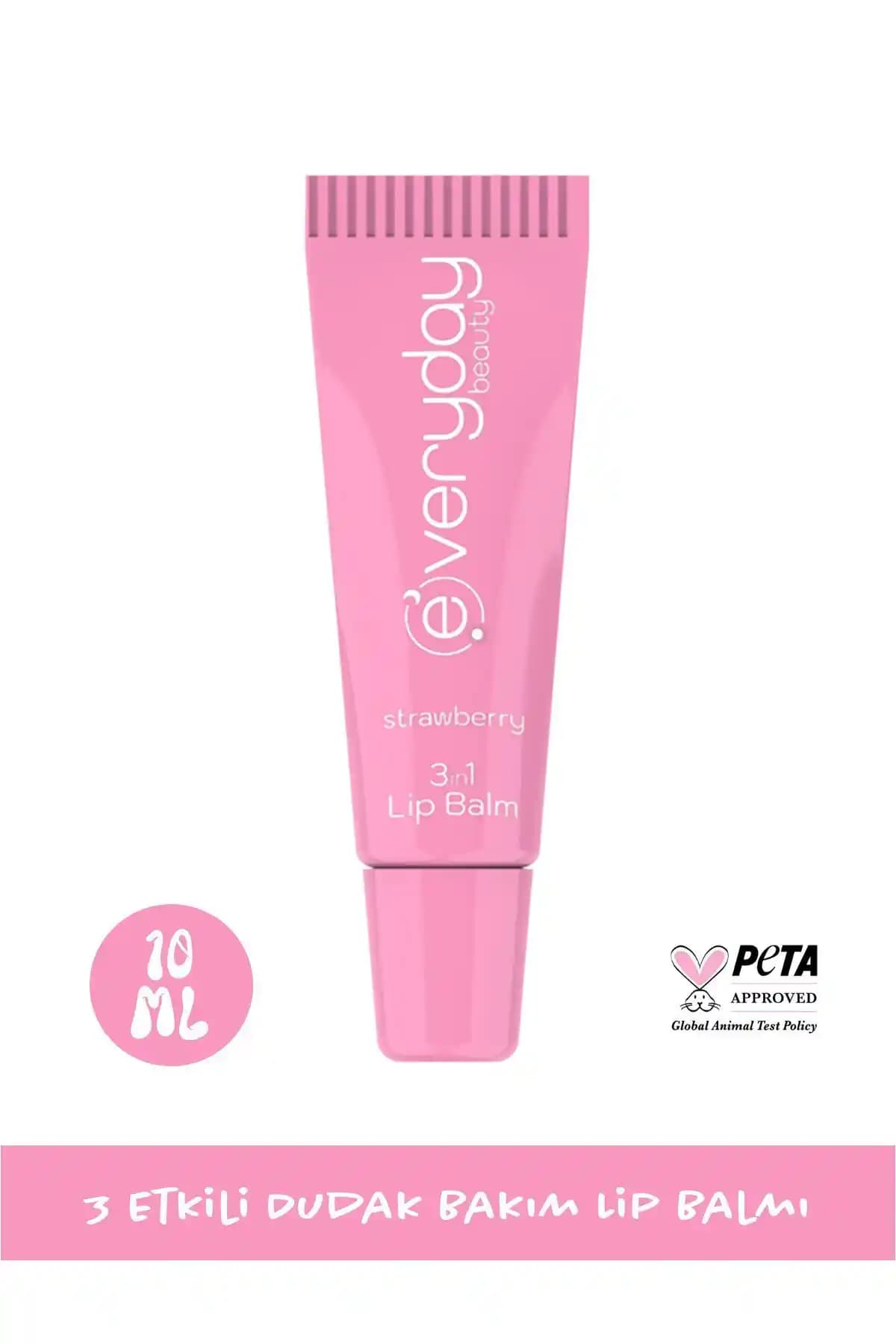 Everyday Beauty Strawberry 3 In 1 Dudak Bakım Balmı Doğal Parlaklık ve Nem Sağlar