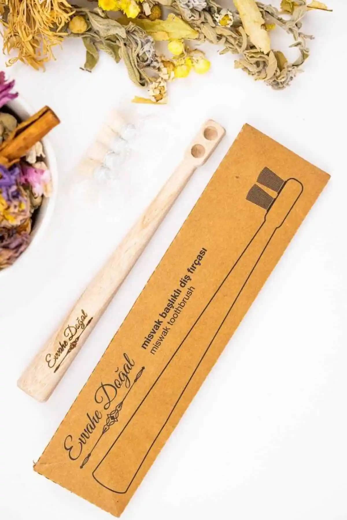 EVVAHE Doğal Misvak Başlıklı Diş Fırçası: Sağlık ve Doğallığın Birleştiği Temizlik Çözümü