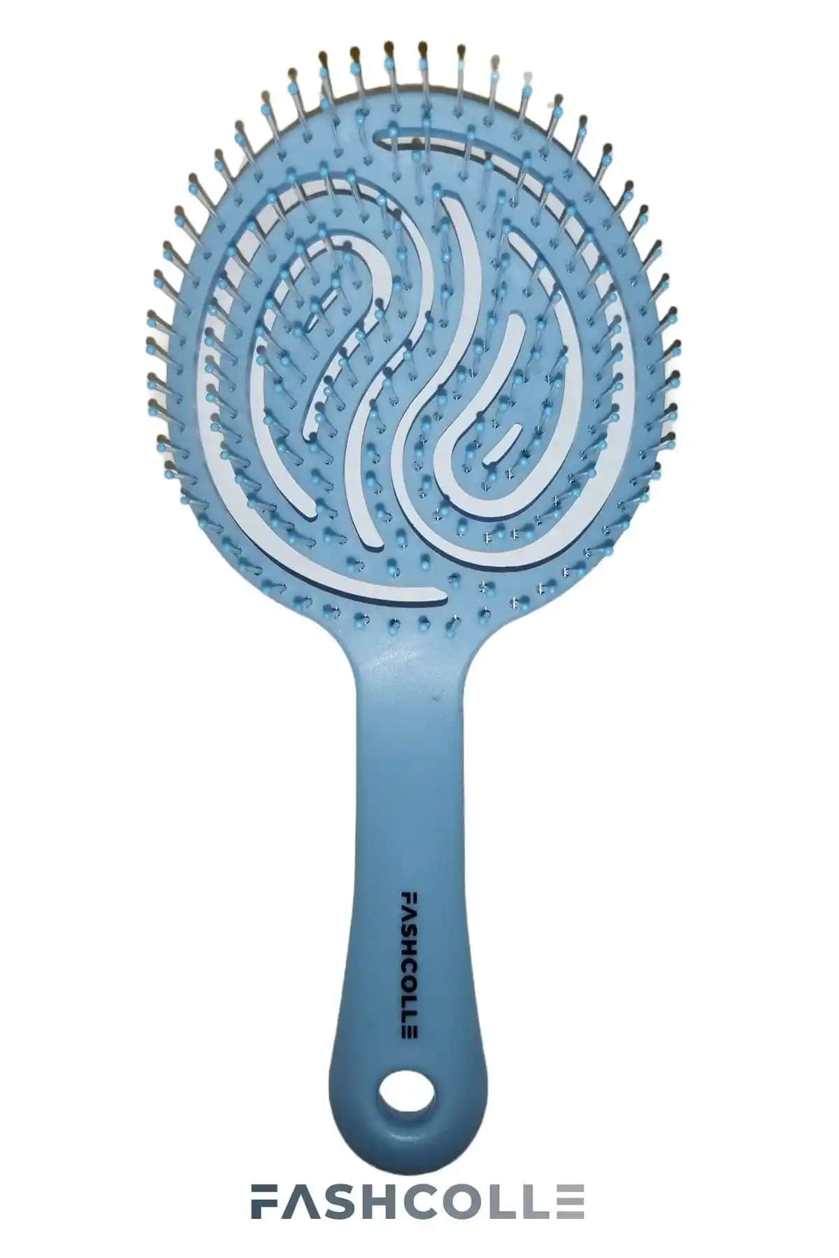 Fashcolle Mavi Üç Boyutlu Oval Saç Fırçası: Şıklık ve Sağlıklı Saç Bakımının Yeni Yüzü