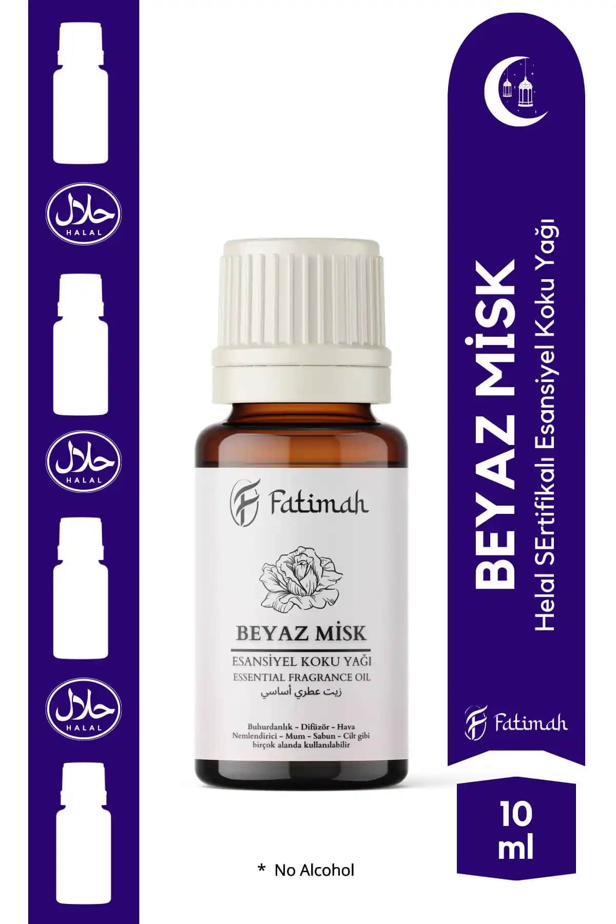FATİMAH Beyaz Misk Esansiyel Koku Yağı: Doğal ve Hafif Koku ile Ortamınızı Güzelleştirin