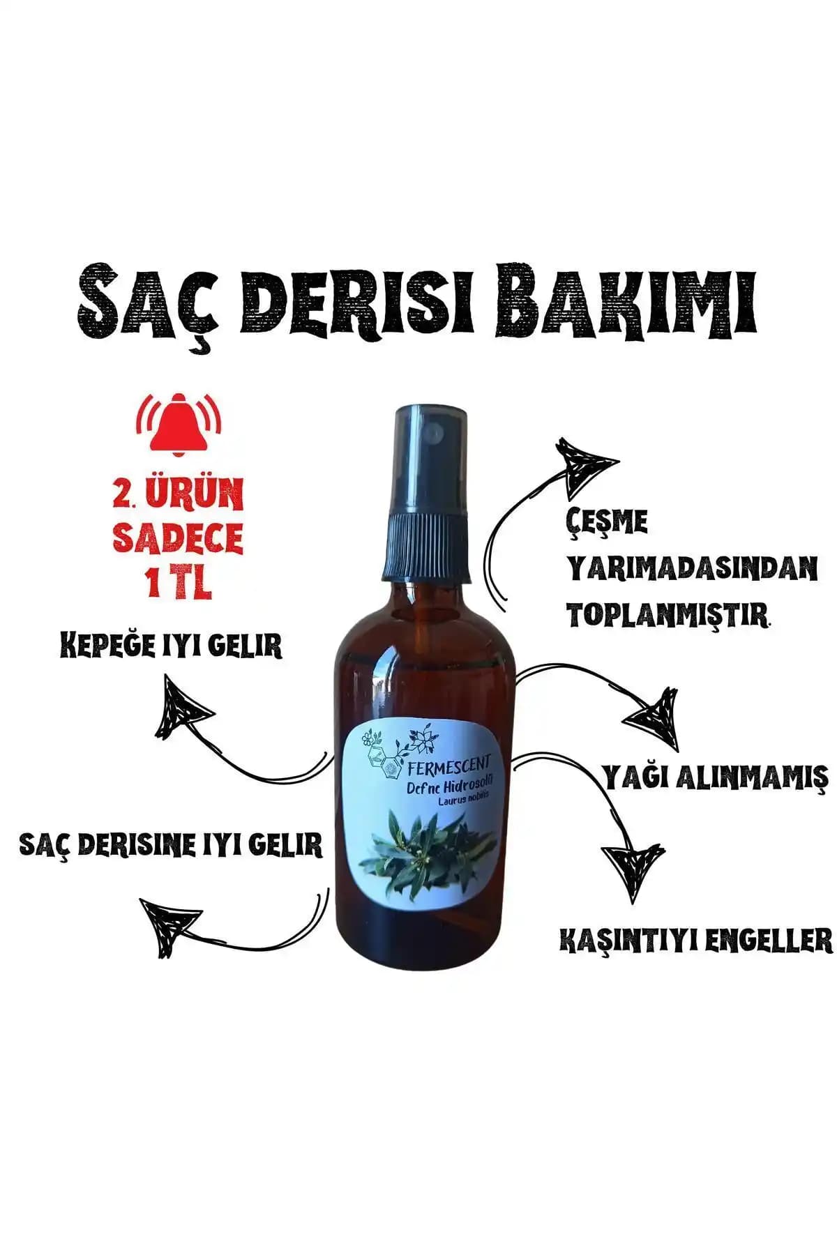 Fermescent Defne Suyu - Doğal ve Çok Yönlü Saç ve Cilt Bakım Ürünü