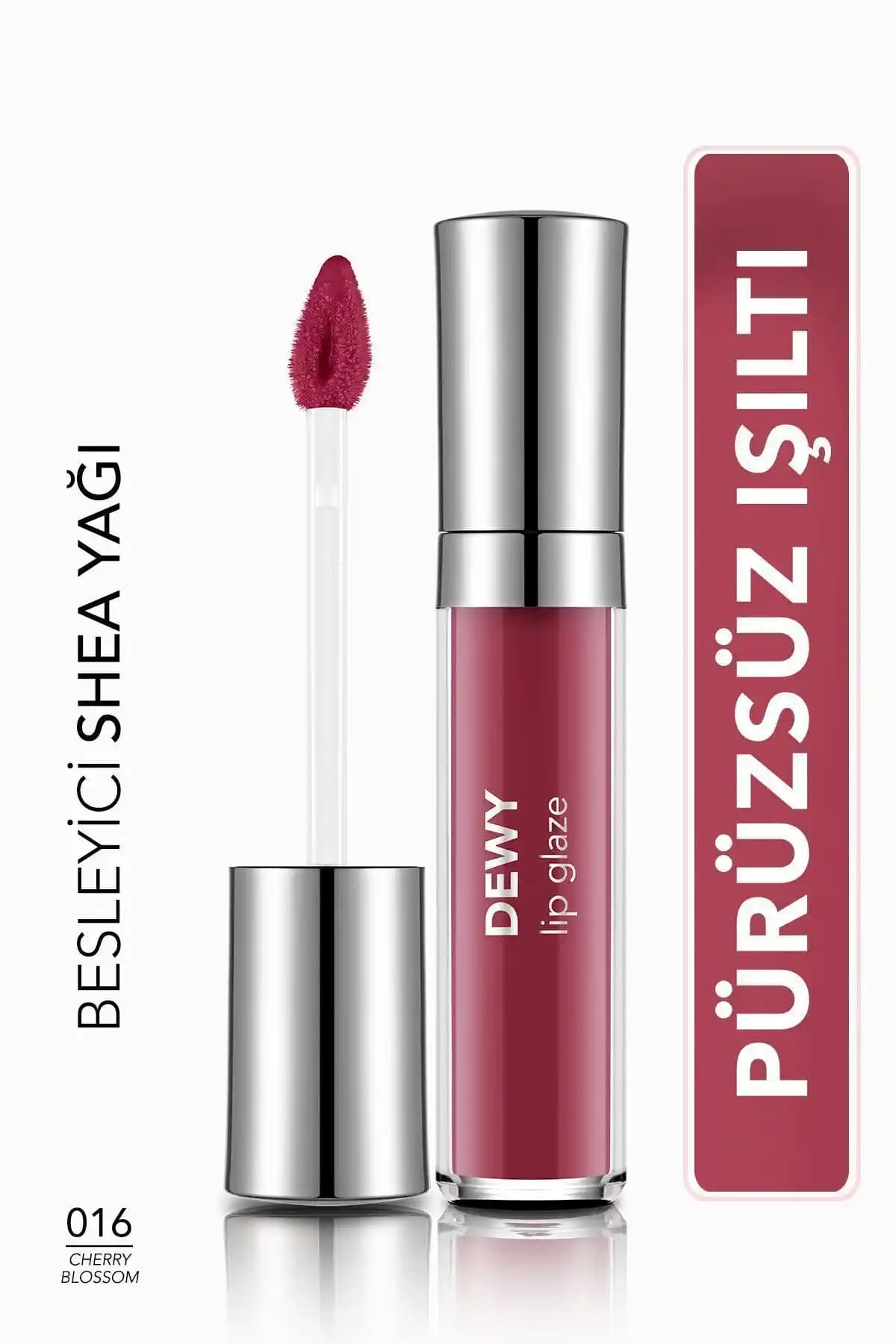 Flormar Dewy Lip Glaze 016 Cherry Blossom Dudak Parlatıcısı Doğal ve Parlak Görünüm Sağlar