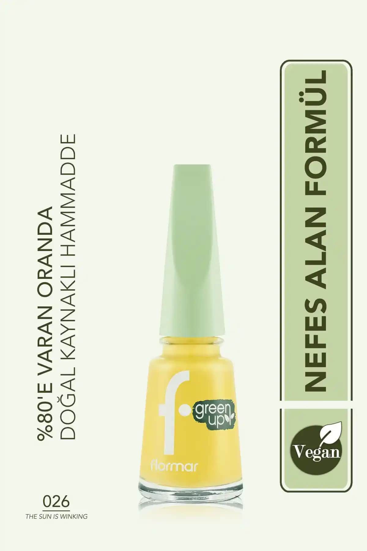 Flormar Green Up Vegan Oje: Doğal İçerikli, Parlak ve Yüksek Pigmentli Tırnak Cilası