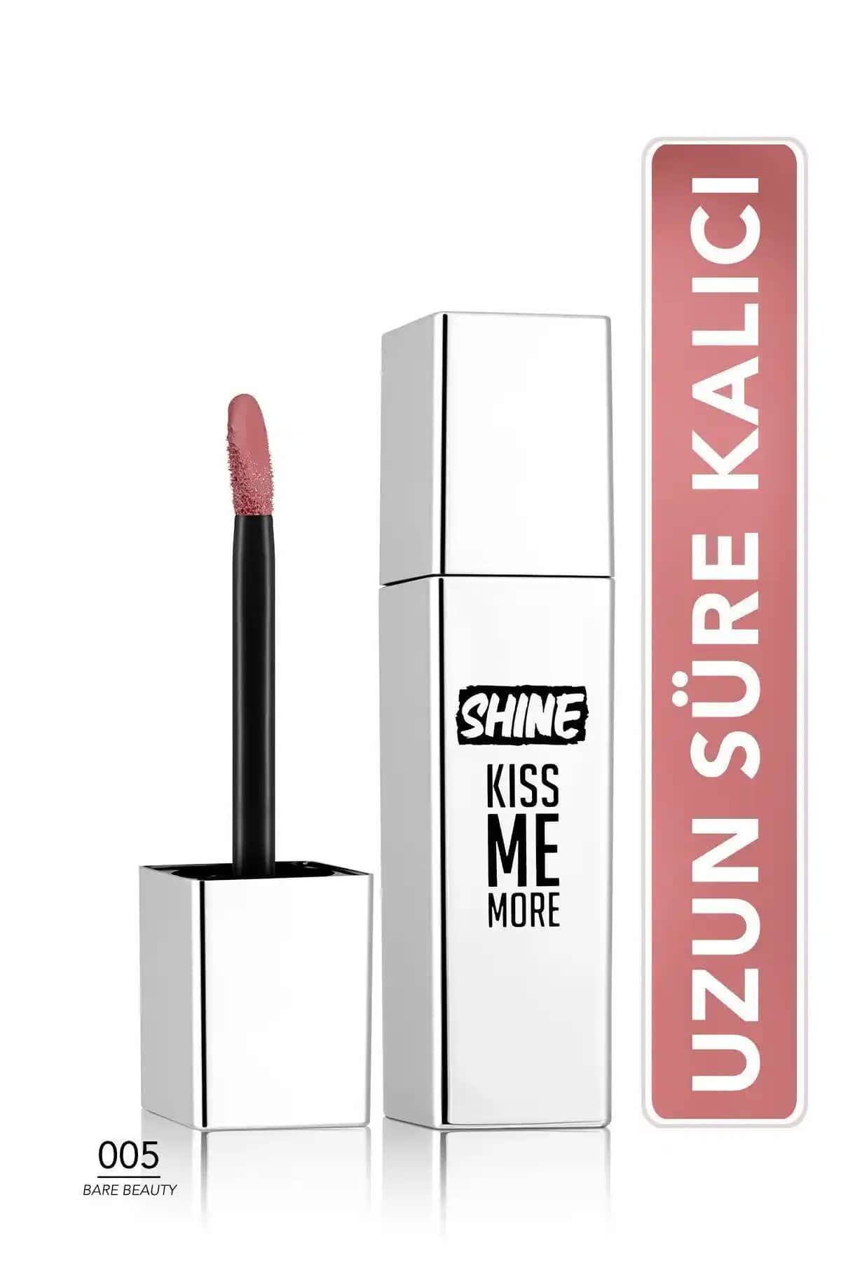 Flormar Kalıcı Parlak Likit Ruj Shine Kiss Me More LLS 005 Bare Beauty Günlük ve Şık Kullanım