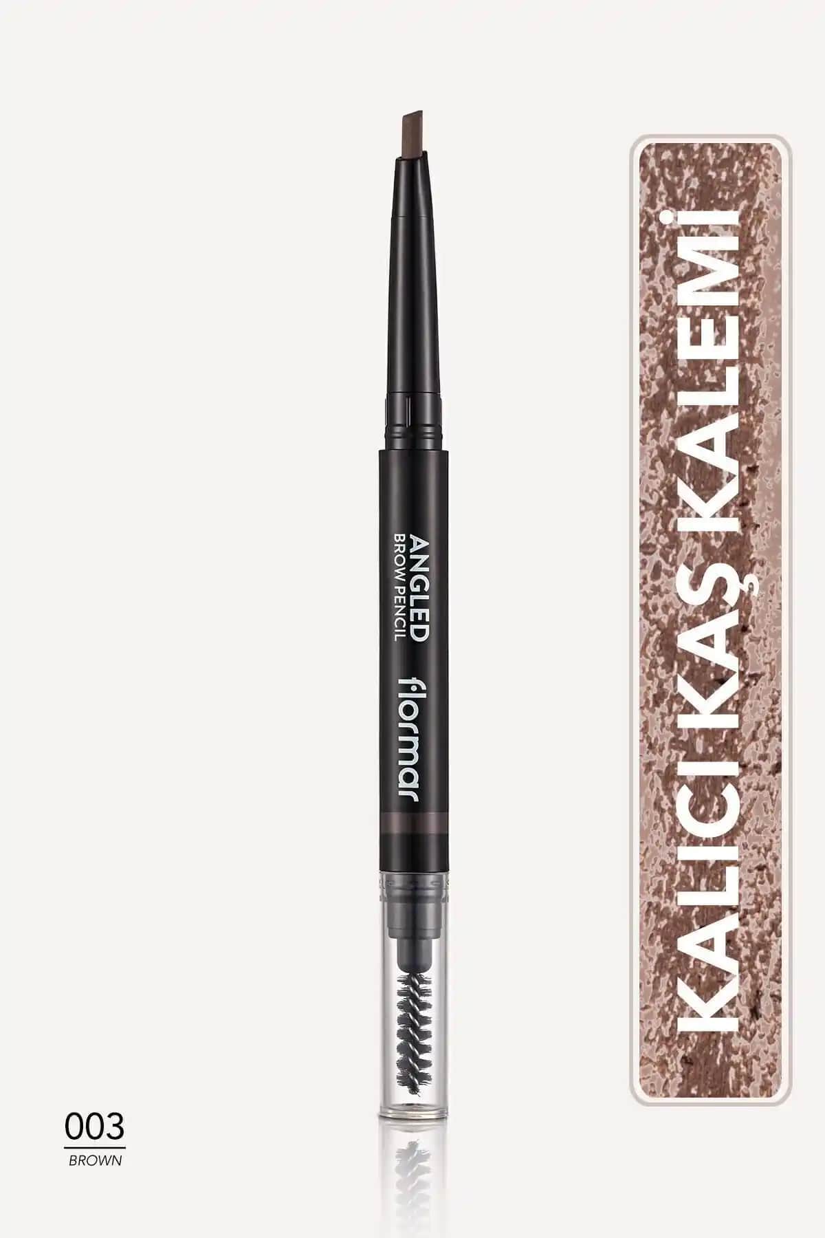 Flormar Kaş Kalemi ve Fırçası Angled Brow Brown 8690604572052 - Doğal ve Kalıcı Kaş Şekillendirme