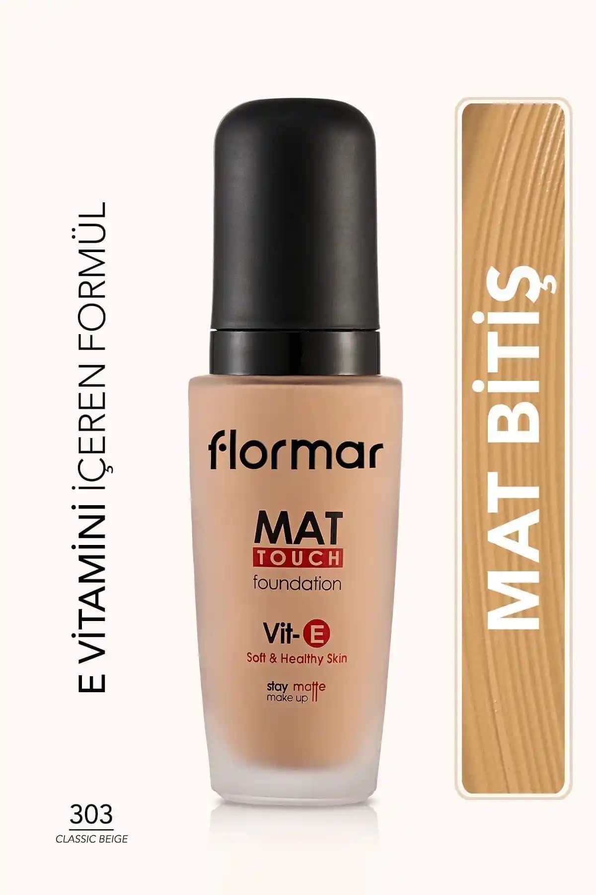 Flormar Mat Bitişli Fondöten Sıcak Alt Tonlar İçin Yüksek Kapatıcı ve Kalıcı Formül