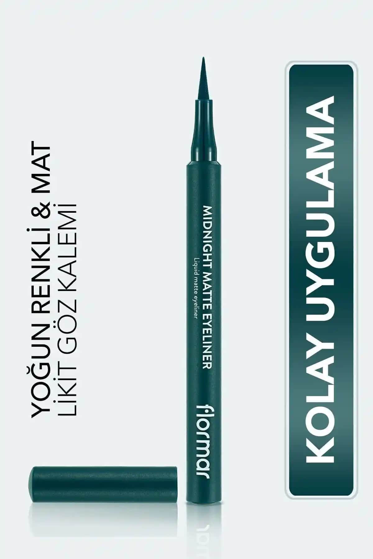 Flormar Mat Likit Kalem Eyeliner Yeşil - Uzun Süre Kalıcı ve Suya Dayanıklı