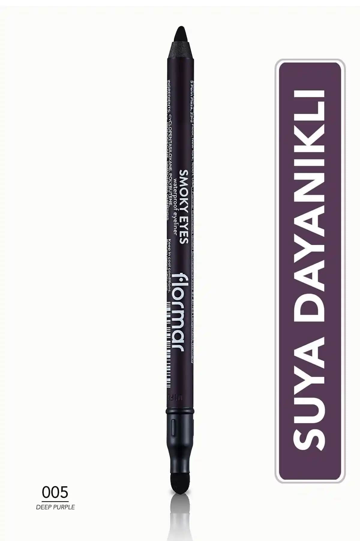 Flormar Smoky Eyes Waterproof Göz Kalemi Deep Purple Uzun Süre Kalıcı