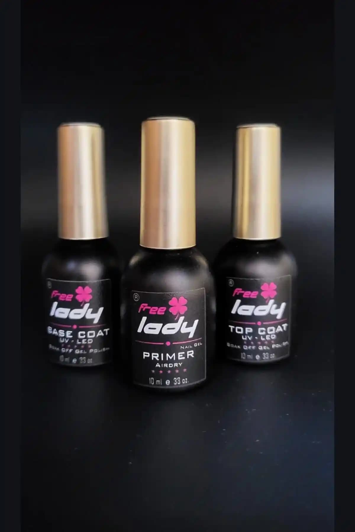 FREELADY 3'lü Coat Set Profesyonel Kalıcılık ve Şıklık Sunan Nail Art Ürünü