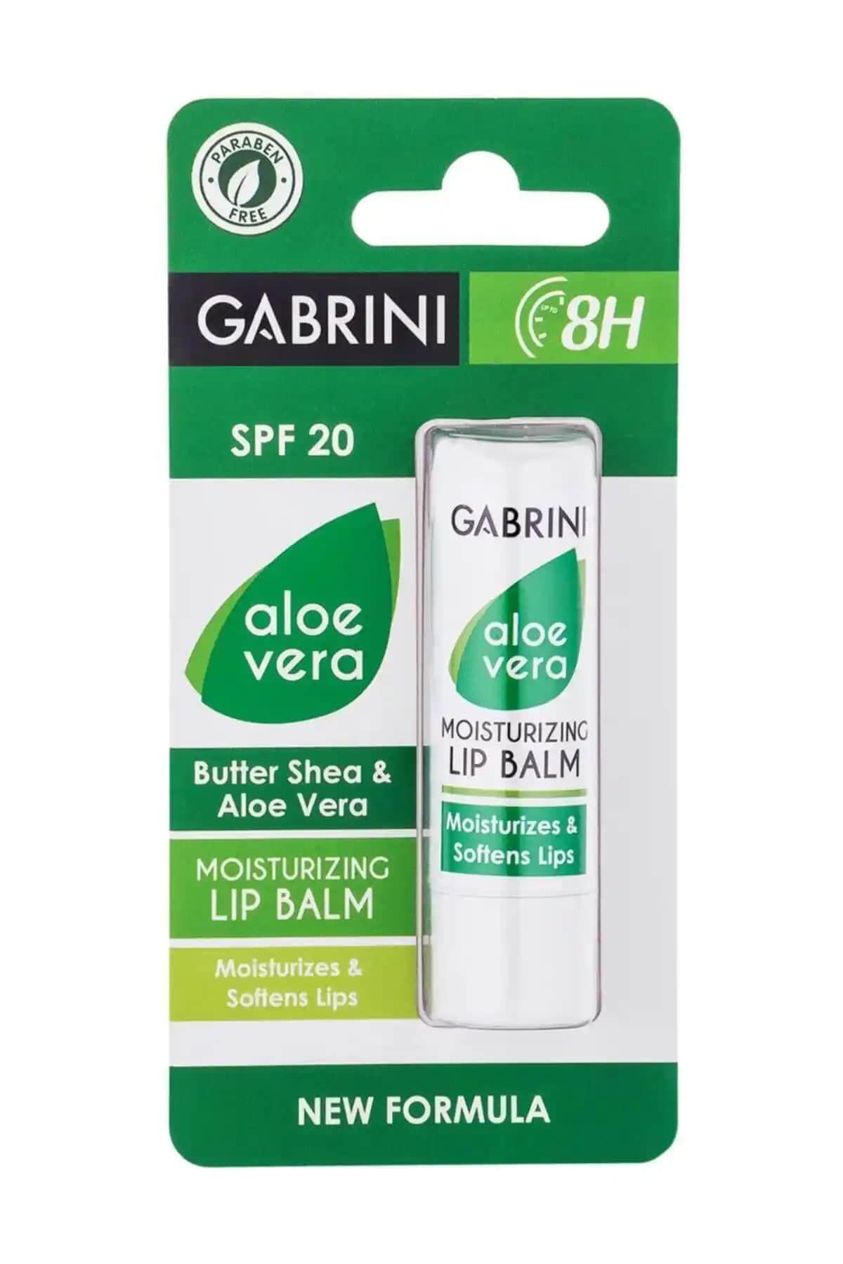 Gabrini Lip Care Aloe Vera 20SPF Dudaklar İçin Doğal Nemlendirici ve Güneş Koruyucu Balm