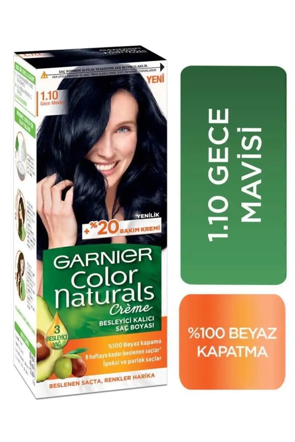 Garnier Color Naturals 1.10 Gece Mavisi ile Kalıcı ve Sağlıklı Saç Renkleri