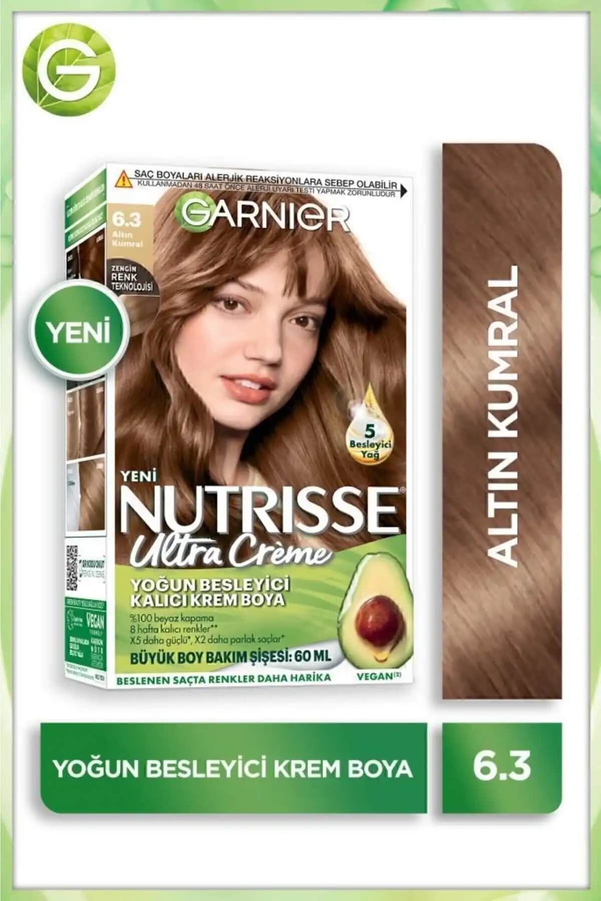Garnier Nutrisse 6.3 Altın Kumral Saç Boyası: Kalıcı ve Bakımlı Renk Seçeneği