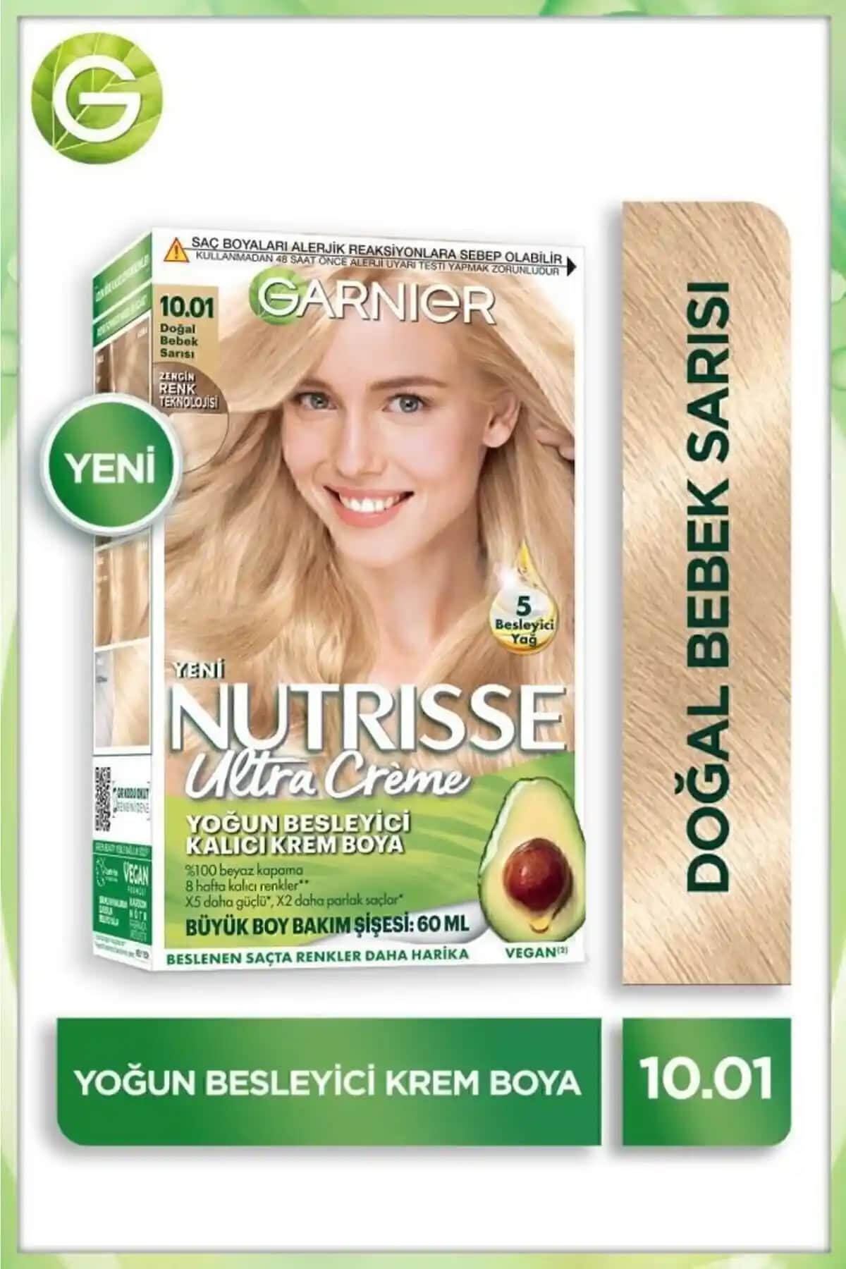 Garnier Nutrisse Doğal Bebek Sarısı Saç Boyası 10.01 Kalıcı ve Besleyici Formül