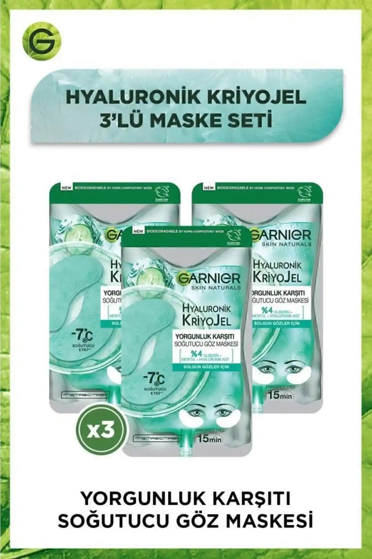 Garnier Soğutucu Göz Maskesi Hyaluronik Kriyo Jel ile Göz Çevresi Bakımında Yenilikçi Ferahlatıcı Deneyim