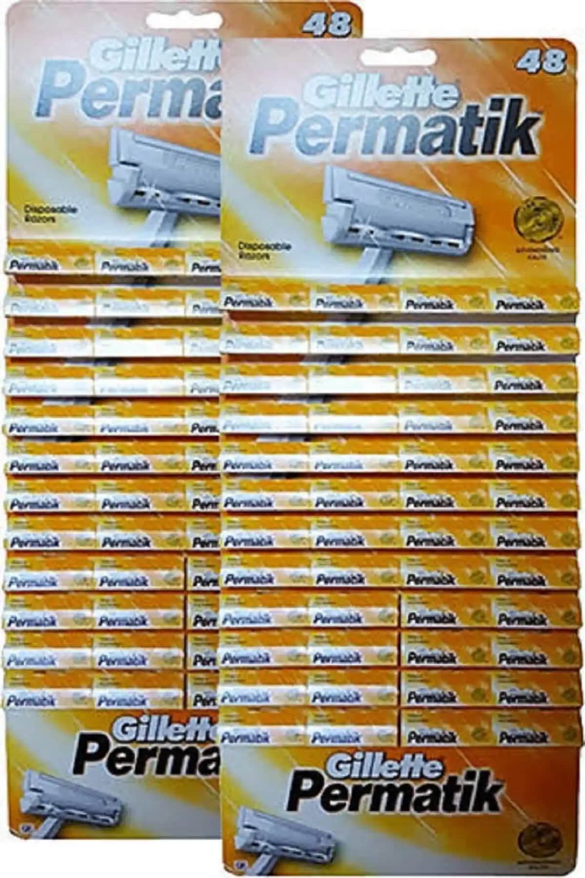 Gillette Permatik Banyo Kartela 48'li X2 Adet Yüksek Performanslı Kullan-At Tıraş Bıçağı