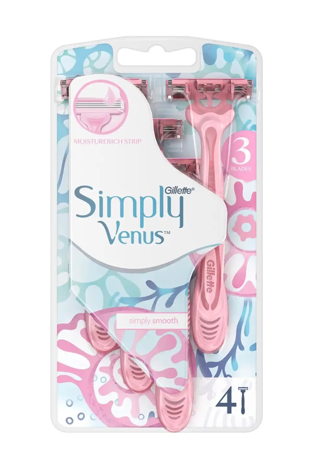Gillette Venüs Simply 3 Kadınlar İçin Kullan-at Tıraş Bıçağı 4'lü Paket