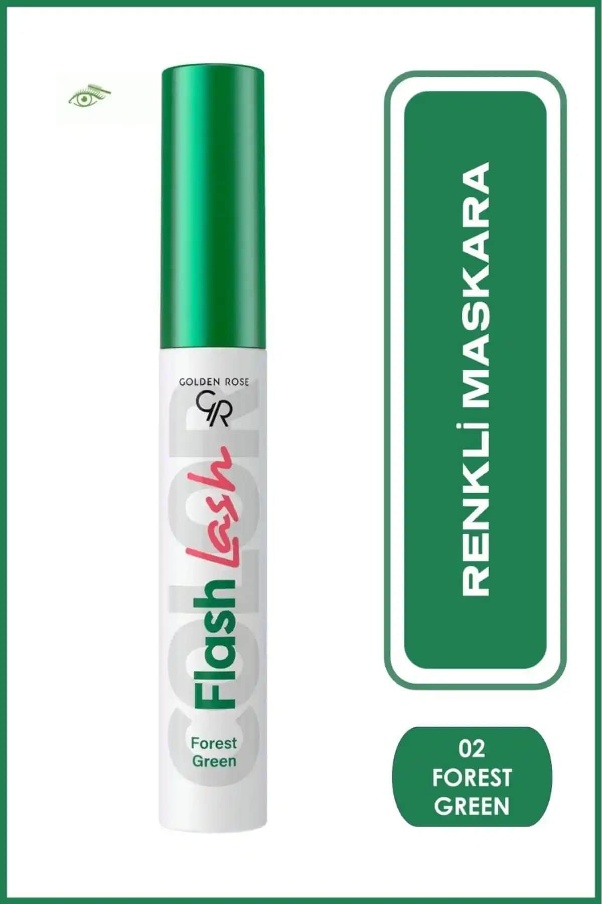 Golden Rose Flash Lash No:02 Forest Green Renkli Maskara Kirpiklere Canlılık Katıyor