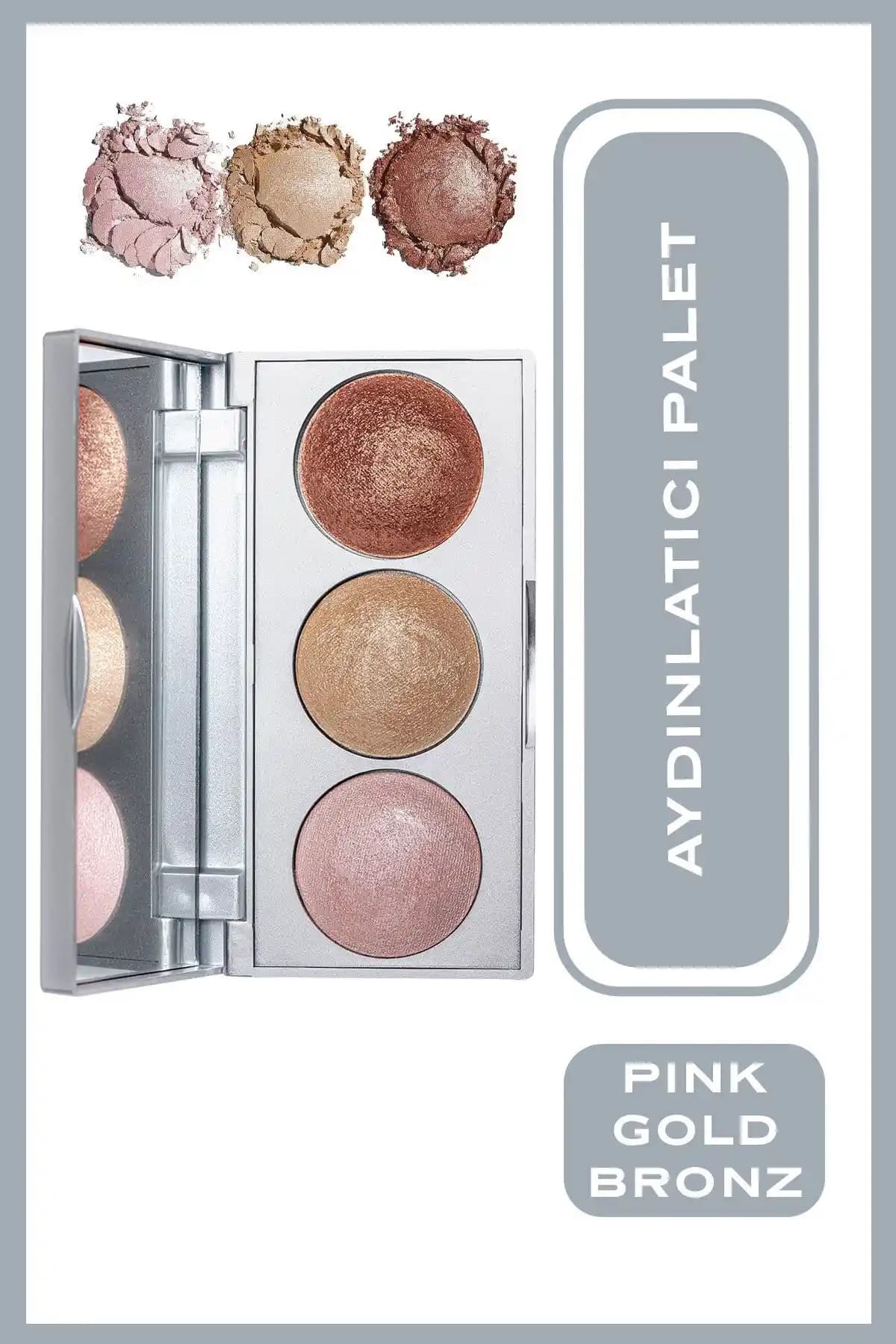 Golden Rose Strobing Highlighter Palette Pembe Gold Bronz ile Işıltınızı Artırın