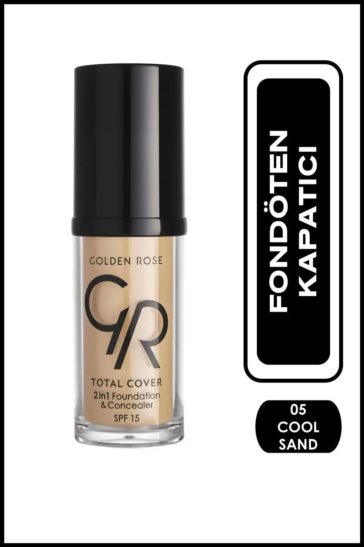 Golden Rose Total Cover 2in1 Fondöten ve Kapatıcı No: 05 Cool Sand Yüksek Kapatıcılık