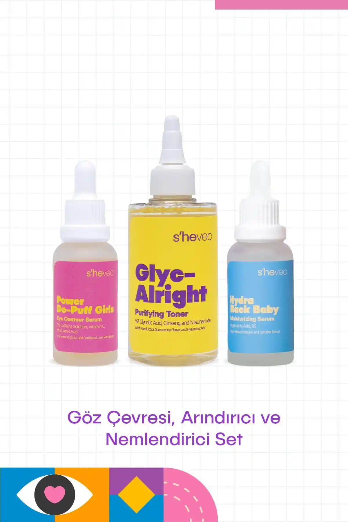 Gözenek ve Leke Bölgesel Kararma Göz Bakım Seti ile Cilt Yenileme ve Göz Çevresi Bakımı