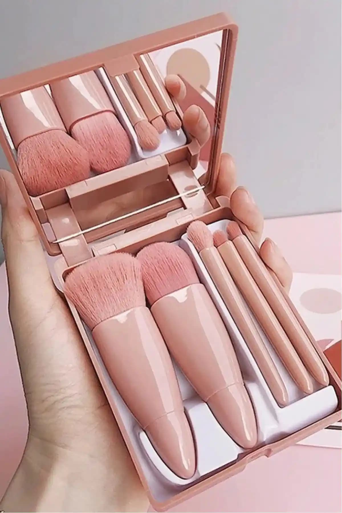 HaLVeY Profesyonel Taşınabilir Aynalı Makyaj Fırça Seti ile Pratik ve Kaliteli Makyaj Deneyimi