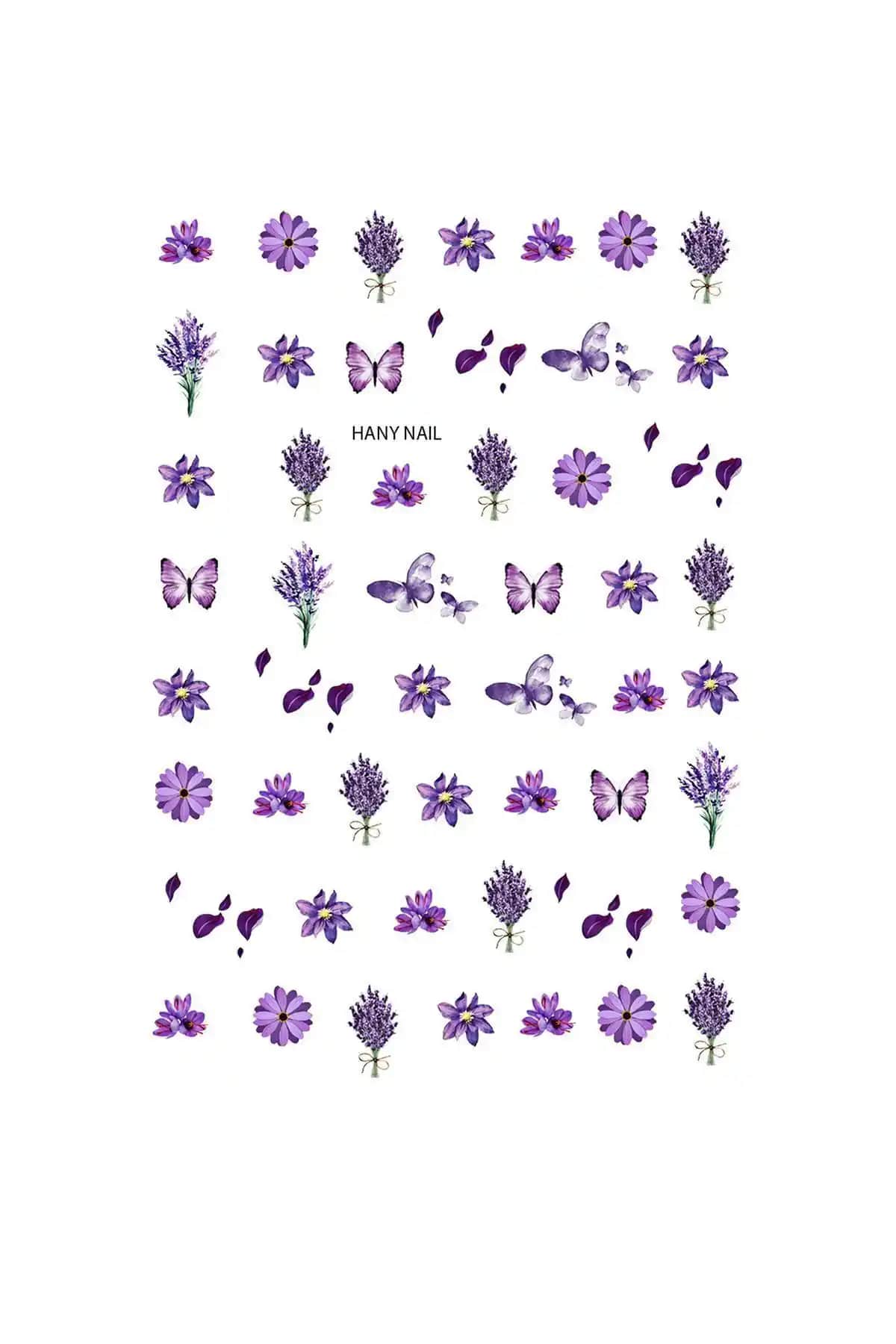 Hanyi Nail Transfer Stickers: Pratik ve Dayanıklı Mor Tırnak Süsleme Ürünü