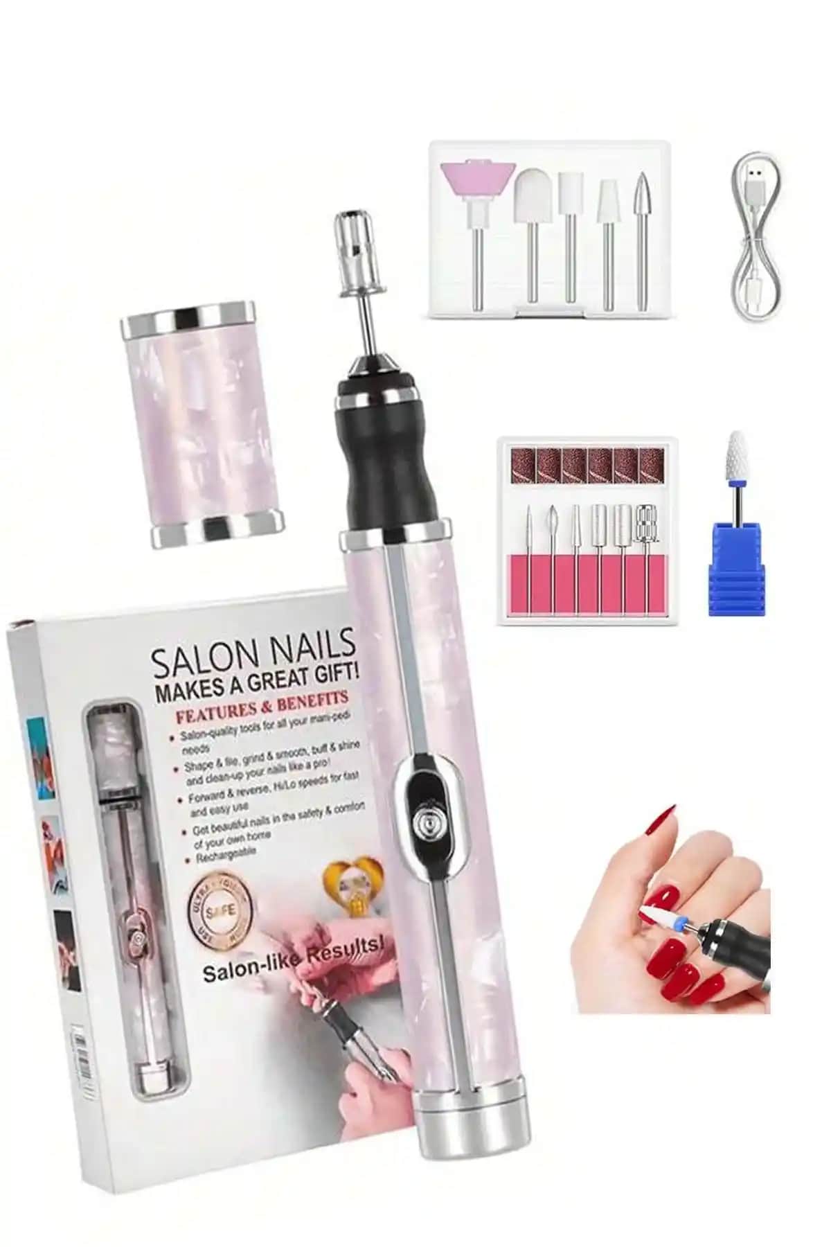 İBOVİA Kablosuz Şarjlı 12 Parça Manikür ve Pedikür Seti Profesyonel ve Ev Kullanımı İçin