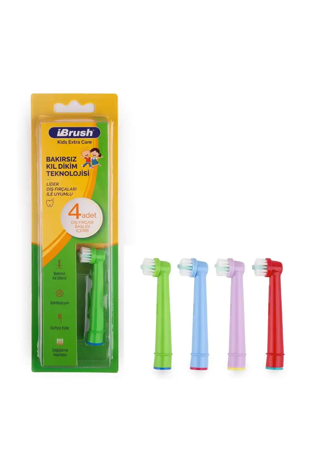 İbruş Kids Extra Care Oral-B Çocuklar İçin Güvenilir ve Renkli Yedek Diş Fırçası Başlıkları