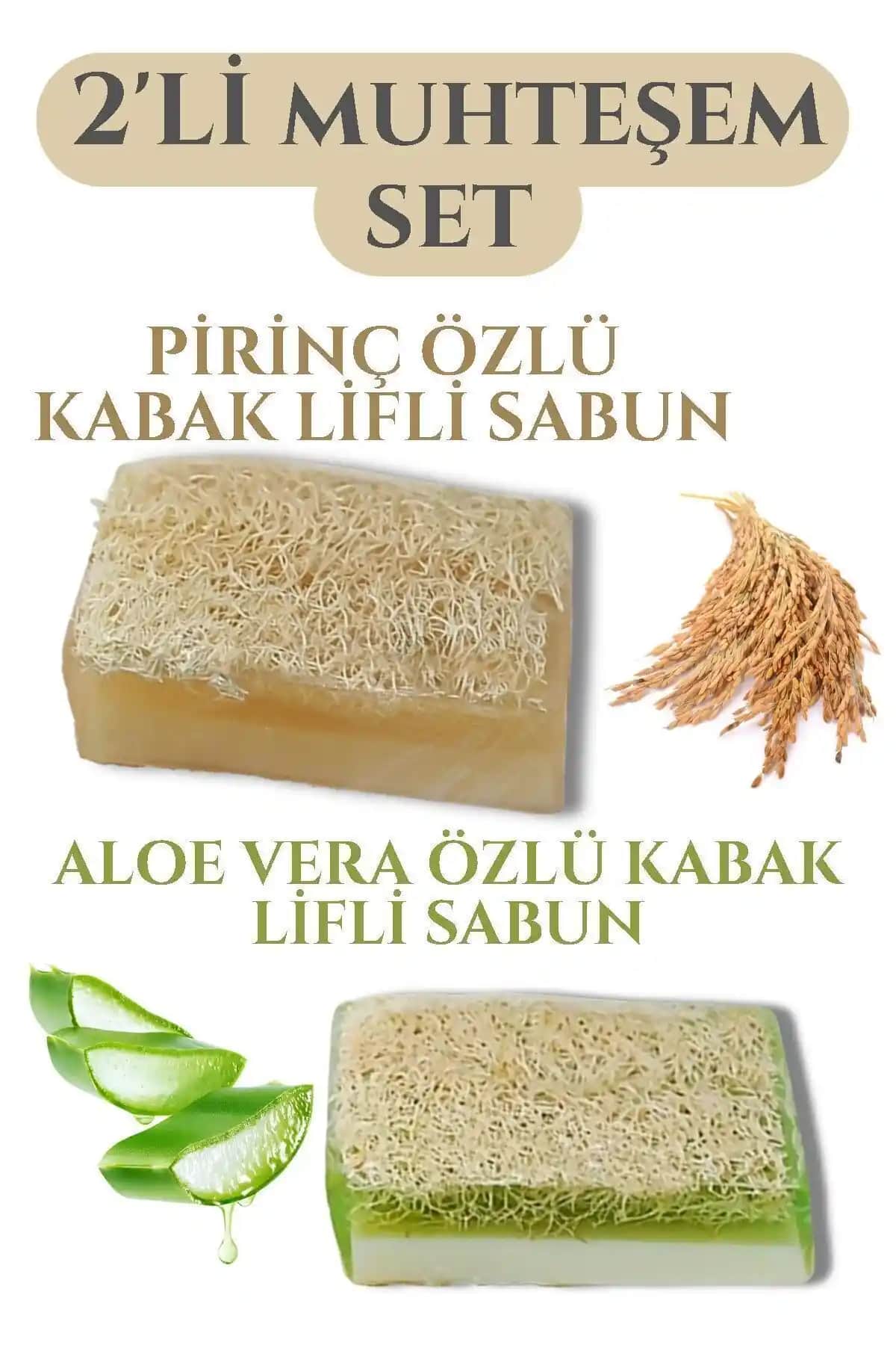 İKT Doğal Pirinç Özlü Aloe Vera ve Kabak Lifli Vücut Bakım Sabunu