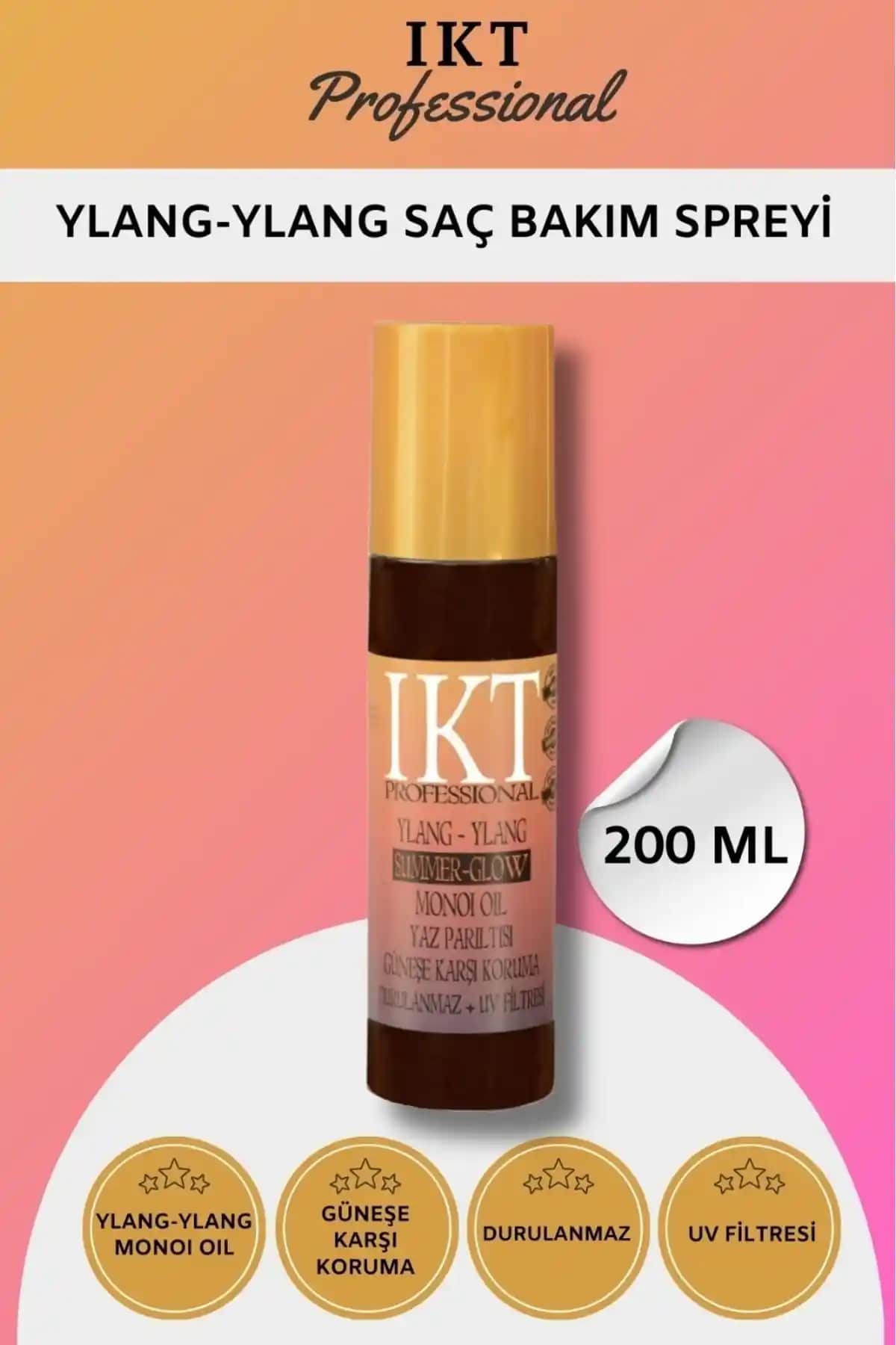 IKT Professional Ylang Ylang Summer Glow Durulanmayan Saç Bakım Spreyi: Parlaklık ve Koruma Sağlayan Formül
