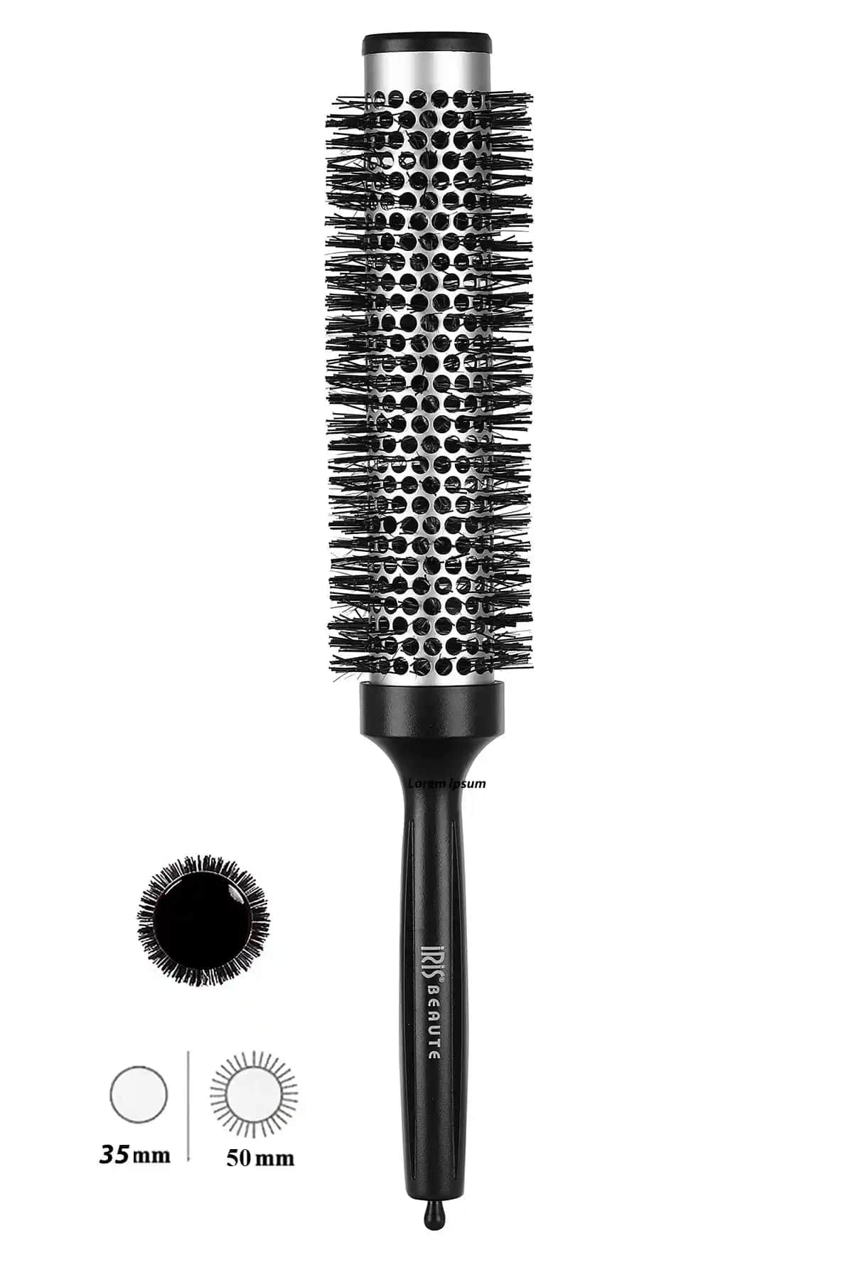 IRIS Metal Termal Uzun Kırık Fön Fırçası 35 Mm Profesyonel Saç Şekillendirme Aracı