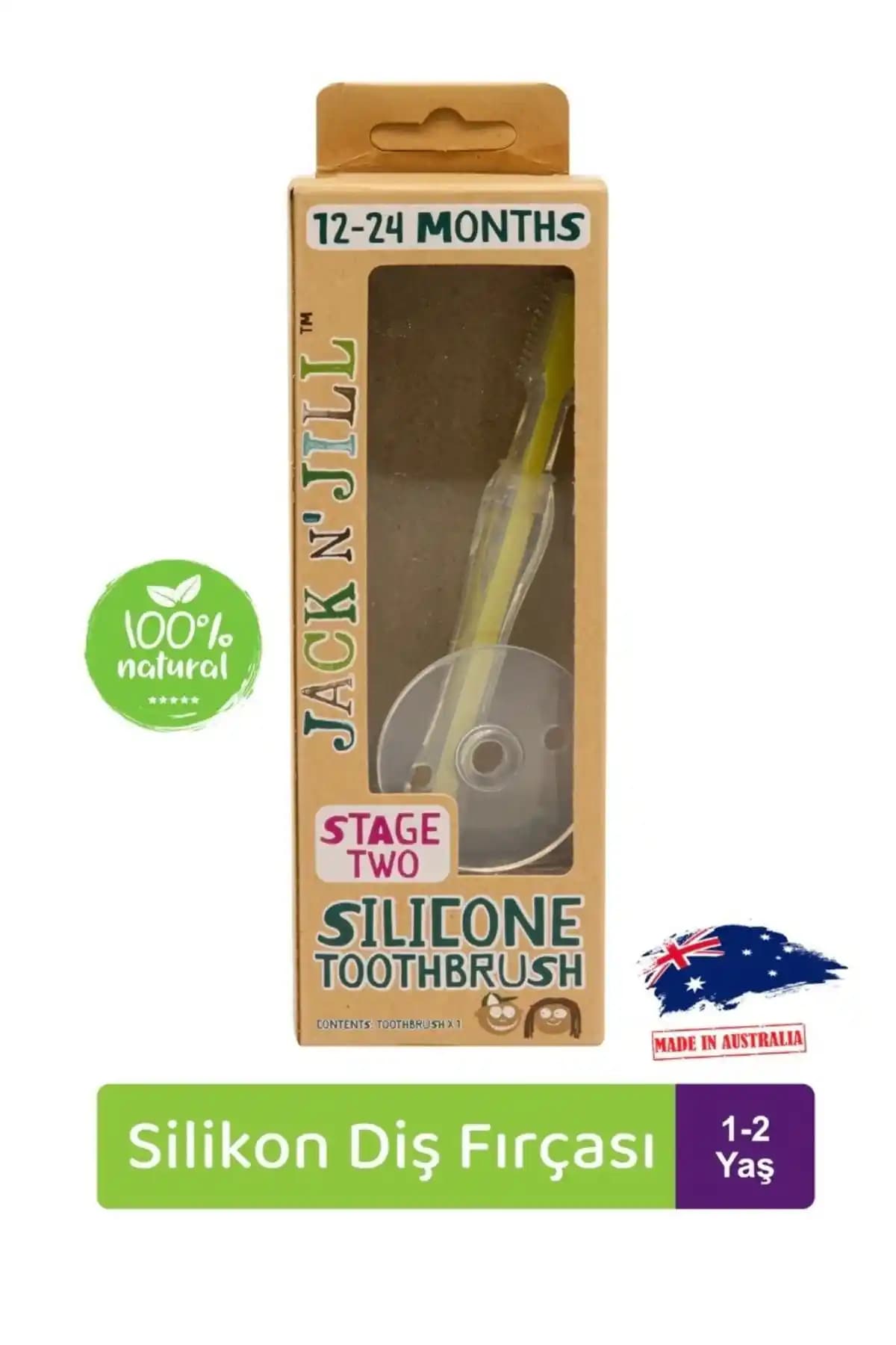 Jack and Jill Tamamen Doğal Silikon Bebek Diş Fırçası Güvenli ve Hijyenik Kullanım