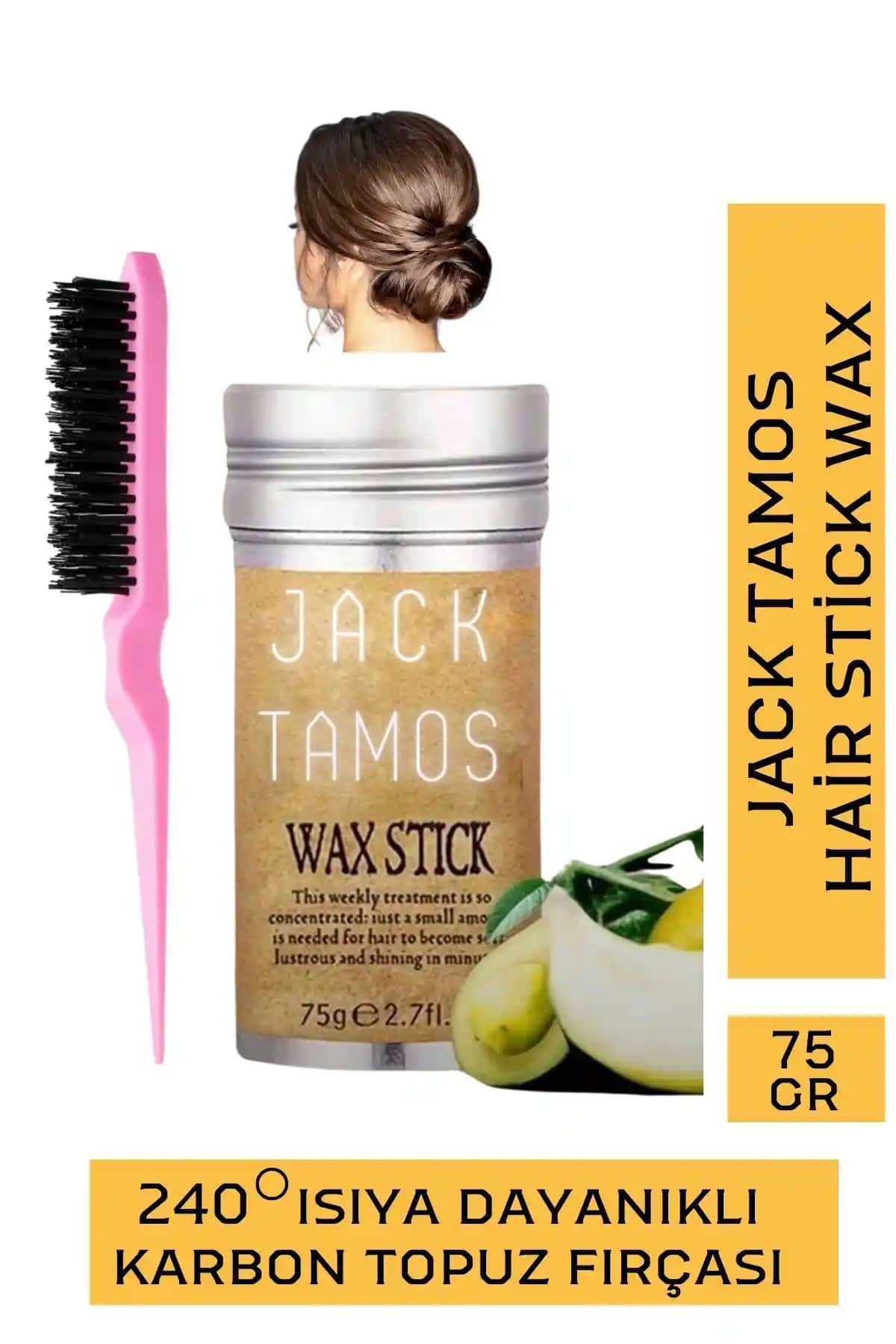 JACK TAMOS Hair Stick Wax ve Jilet Topuz Fırçası ile Günlük ve Özel Saç Şekillendirme Çözümü