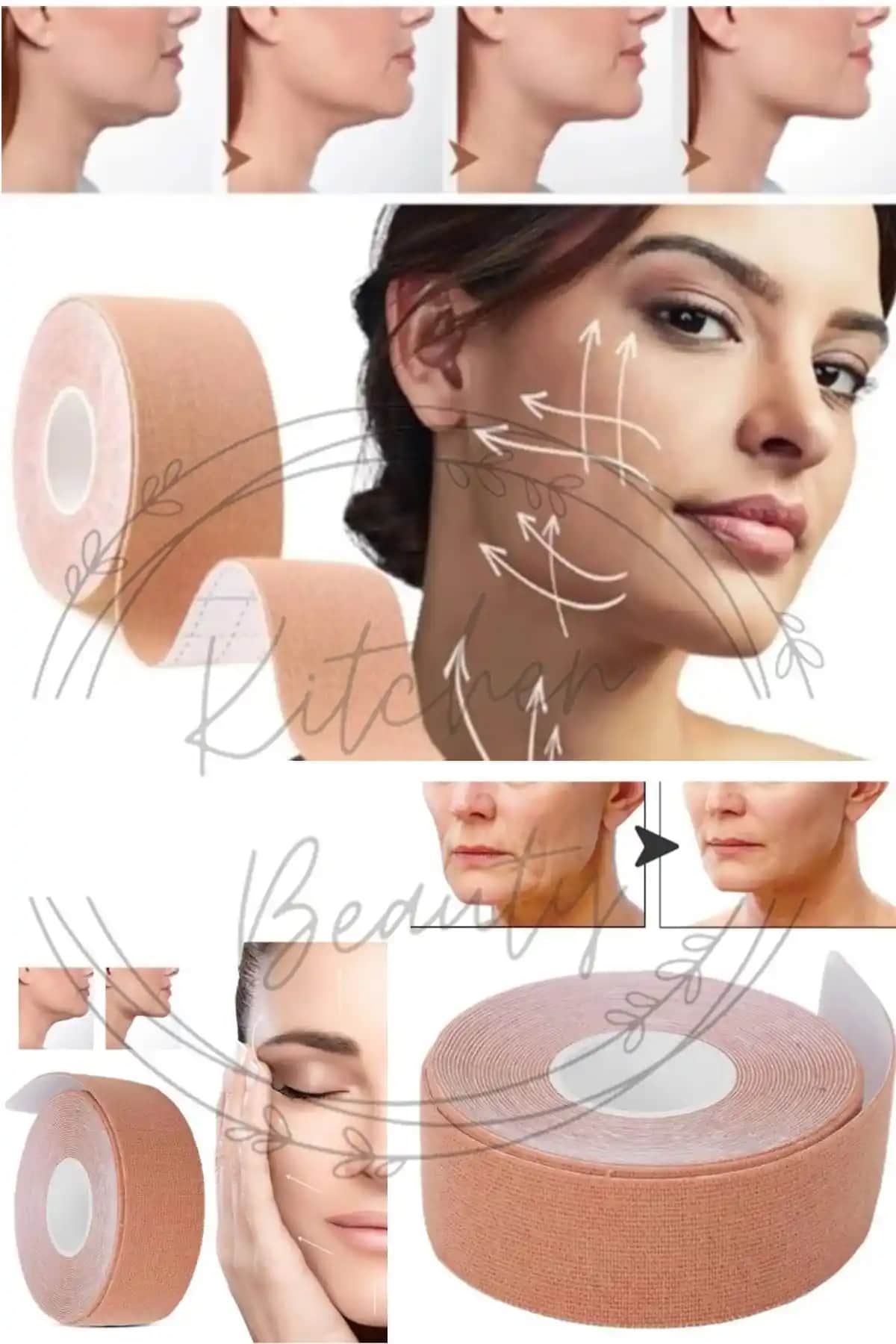 Kitchen Beauty Kinezyo Bant ile Yüz Kırışıklıklarını Azaltma ve Cilt Yenileme