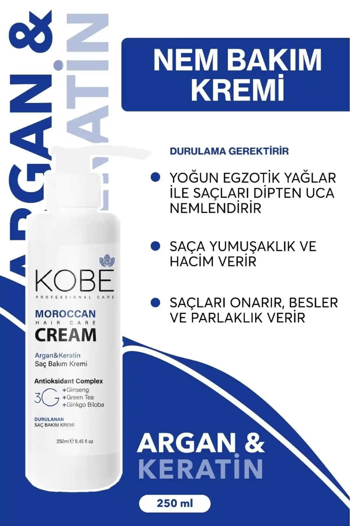 Kobe Kozmetik Nem Terapisi Durulanan Onarıcı Saç Kremi - Doğal ve Etkili Saç Bakımı