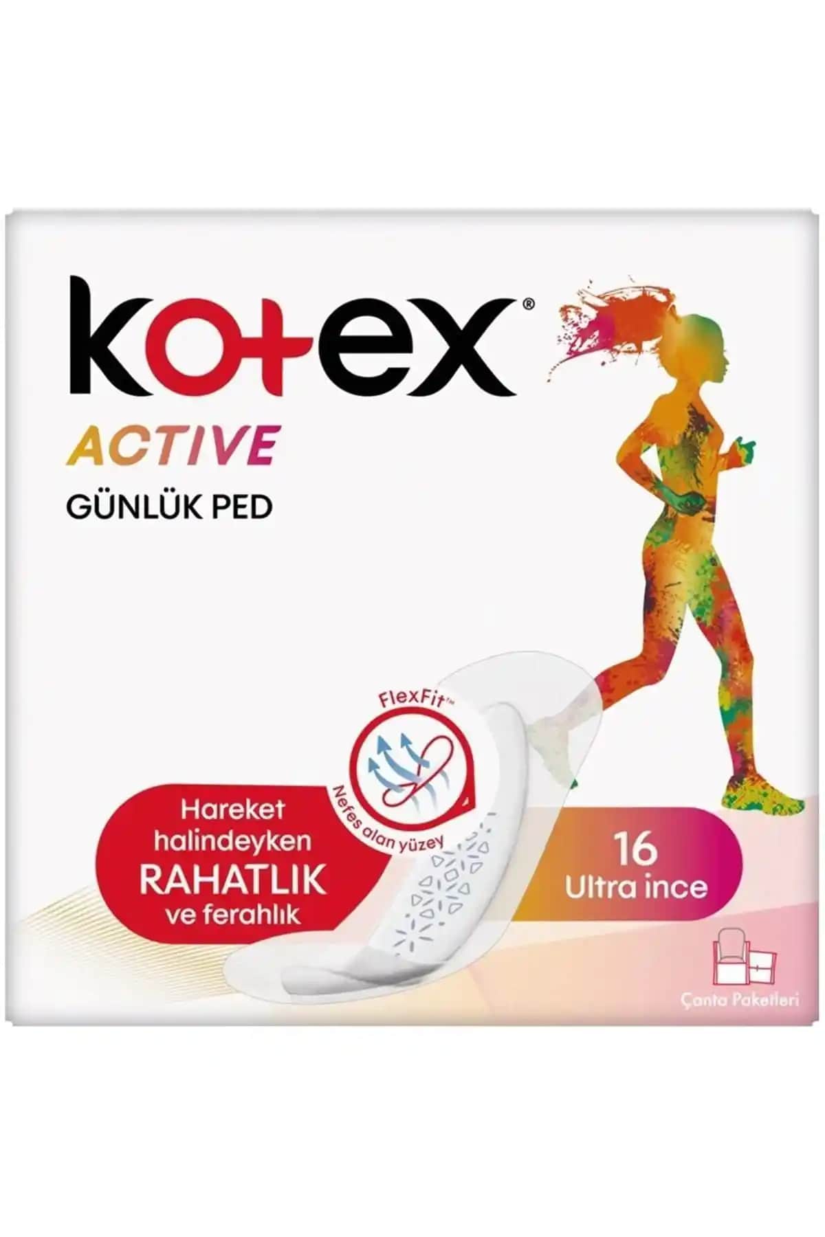 Kotex Active Single Günlük Ped Ultra İnce Konfor ve Güvenlik Sağlayan Tasarım