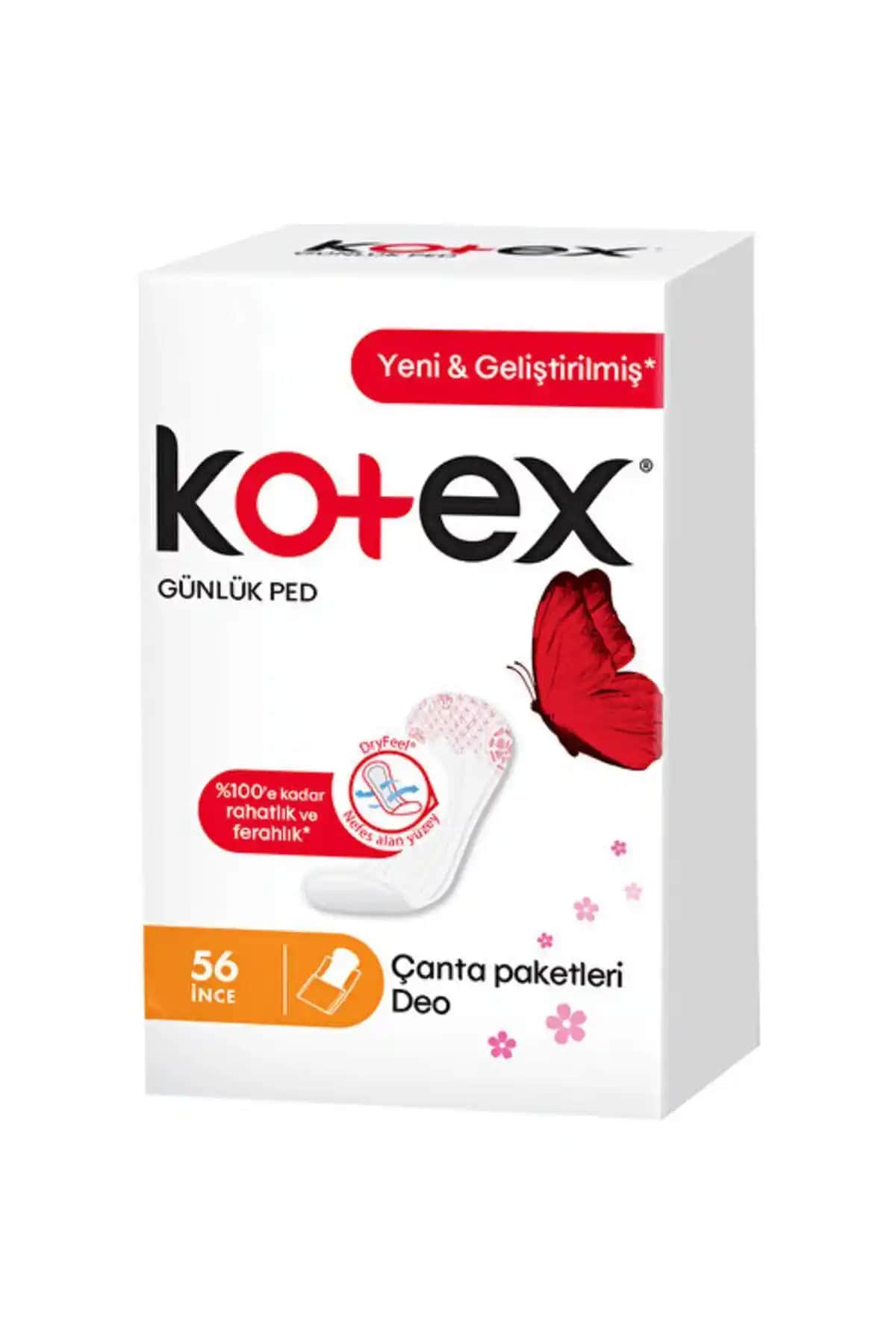 Kotex İnce Çanta Paketleri 56'lı Parfümlü Günlük Hijyen Ürünü