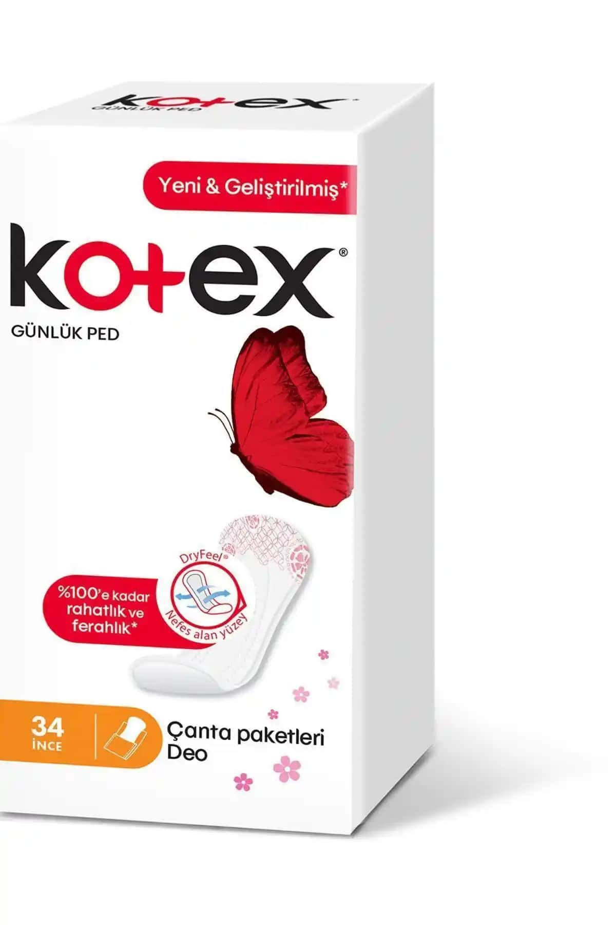 Kotex İnce Günlük Ped Parfümsüz - Günlük Hijyen ve Konfor İçin Uygun Seçenek