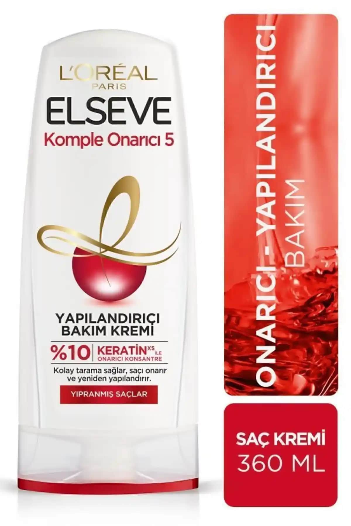 L'Oréal Paris Elseve Komple Onarıcı 5 Yapılan<dı>rıcı Bakım Kremi Saçlarınızı Güçlendirir ve Parlaklık Kazandırır