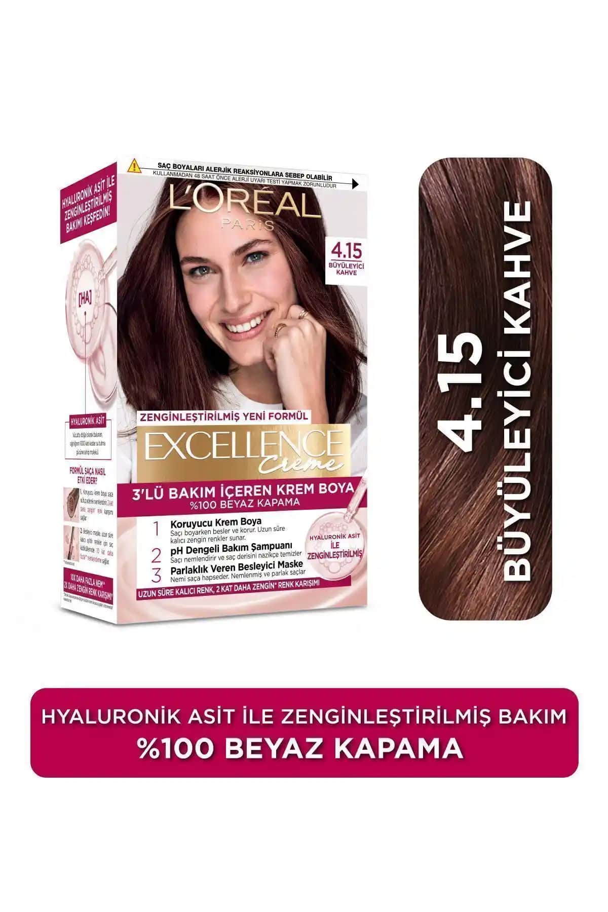 L'Oreal Paris Excellence Creme 4.15 Büyüleyici Kahve Saç Boyası Detaylı İnceleme ve Kullanıcı Yorumları