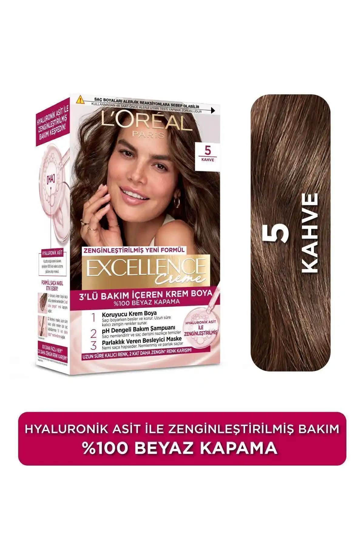 L'Oreal Paris Excellence Creme 5 Kahve Saç Boyası Doğal ve Kalıcı Renk Seçeneği